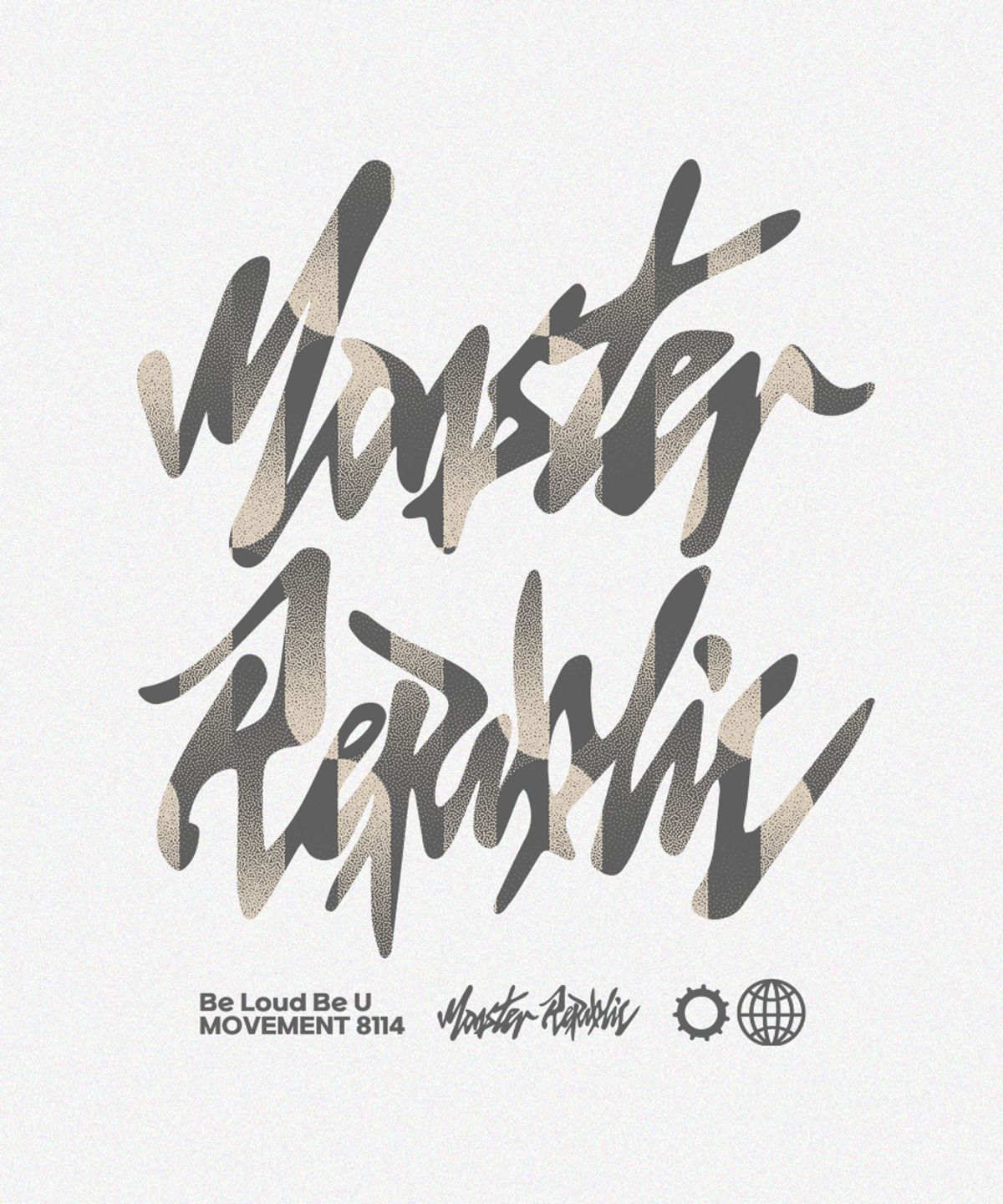 몬스터리퍼블릭(MONSTER REPUBLIC) 스톤 로고 베이지 후드티 그레이_8114