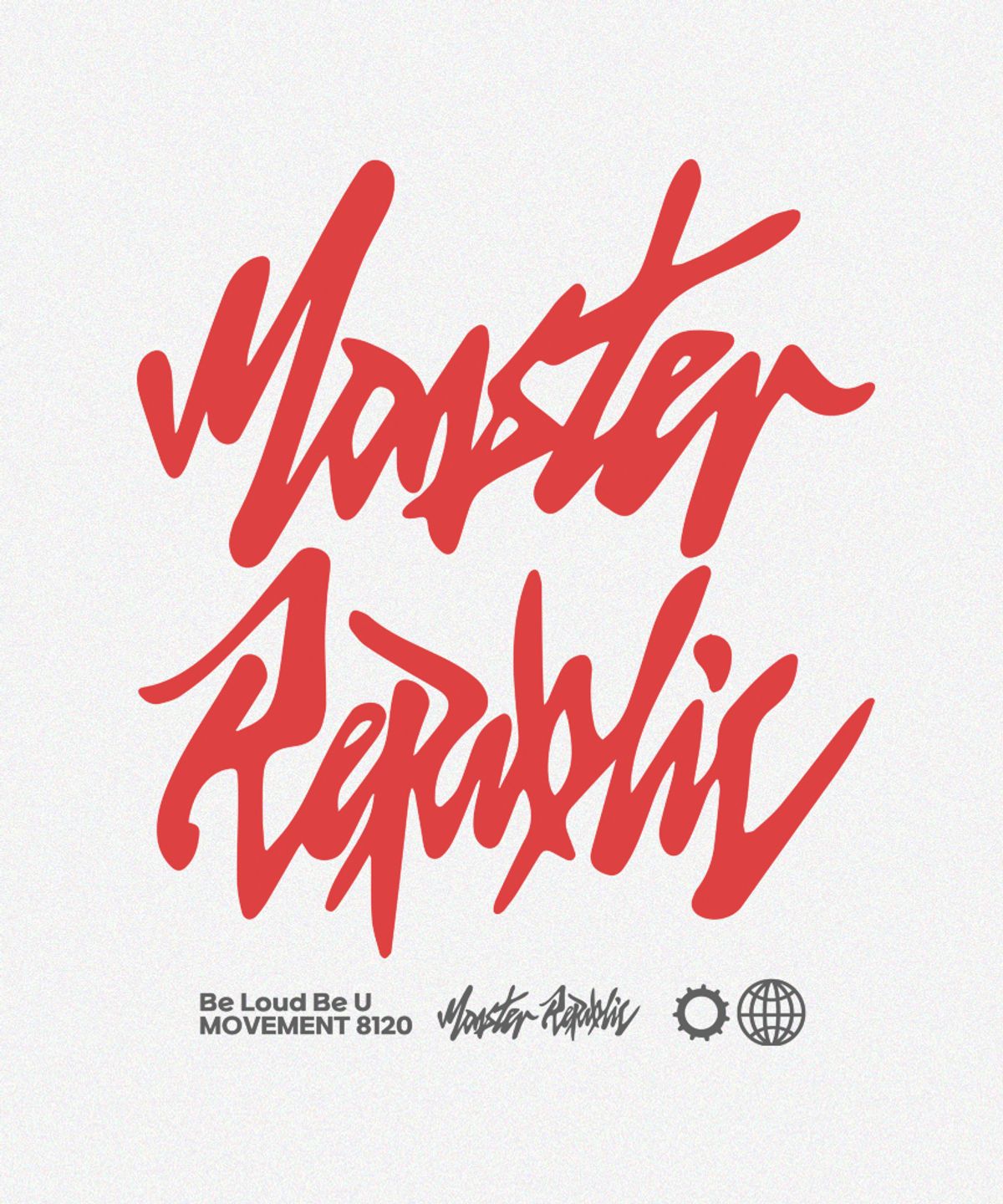 몬스터리퍼블릭(MONSTER REPUBLIC) 어센틱 로고 레드 후드티 그레이_8120