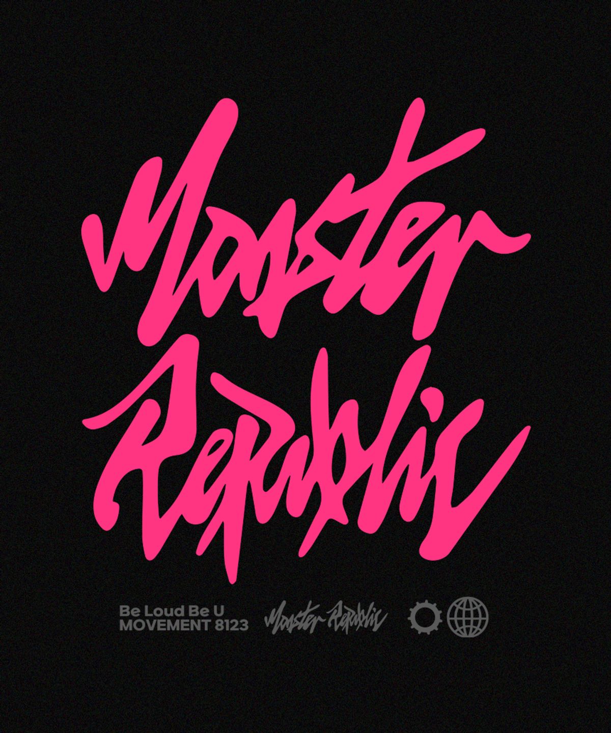 몬스터리퍼블릭(MONSTER REPUBLIC) 어센틱 로고 핑크 후드티 블랙_8123