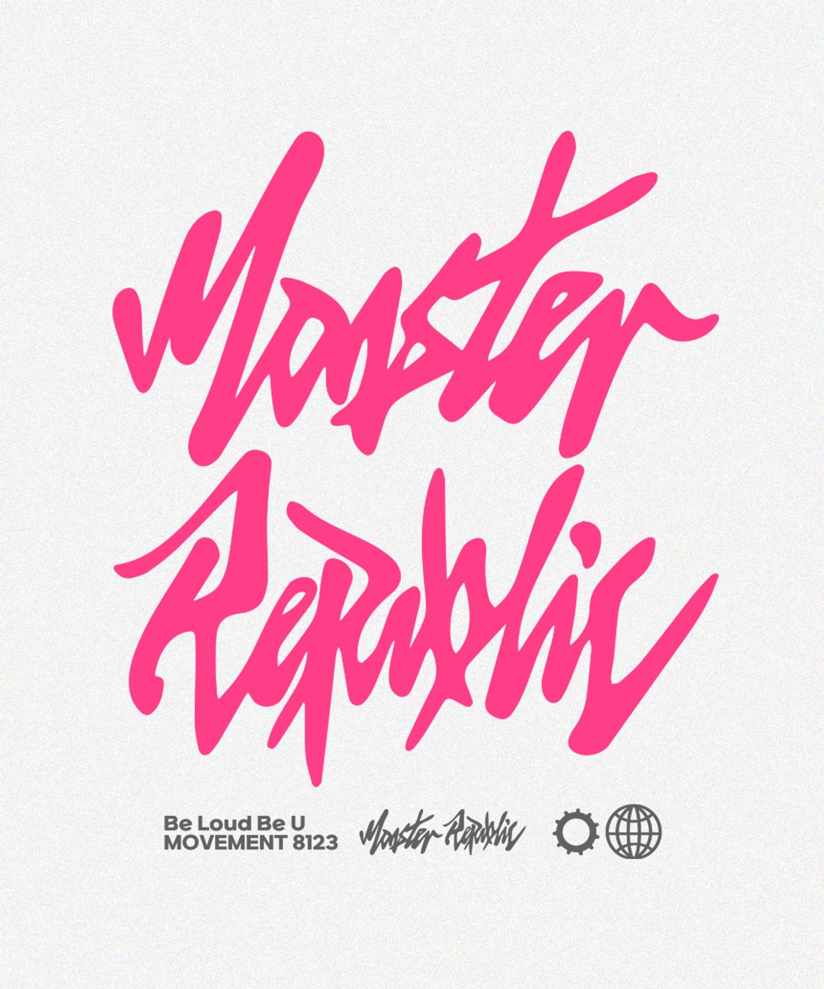몬스터리퍼블릭(MONSTER REPUBLIC) 어센틱 로고 핑크 후드티 그레이_8123