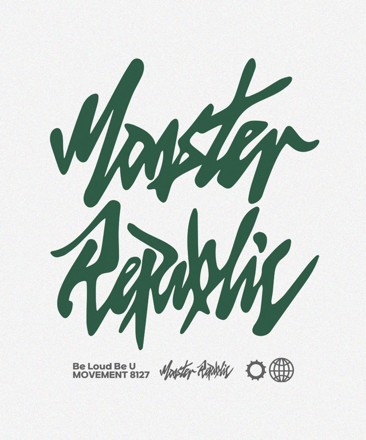 몬스터리퍼블릭(MONSTER REPUBLIC) 어센틱 로고 딥그린 후드티 그레이_8127