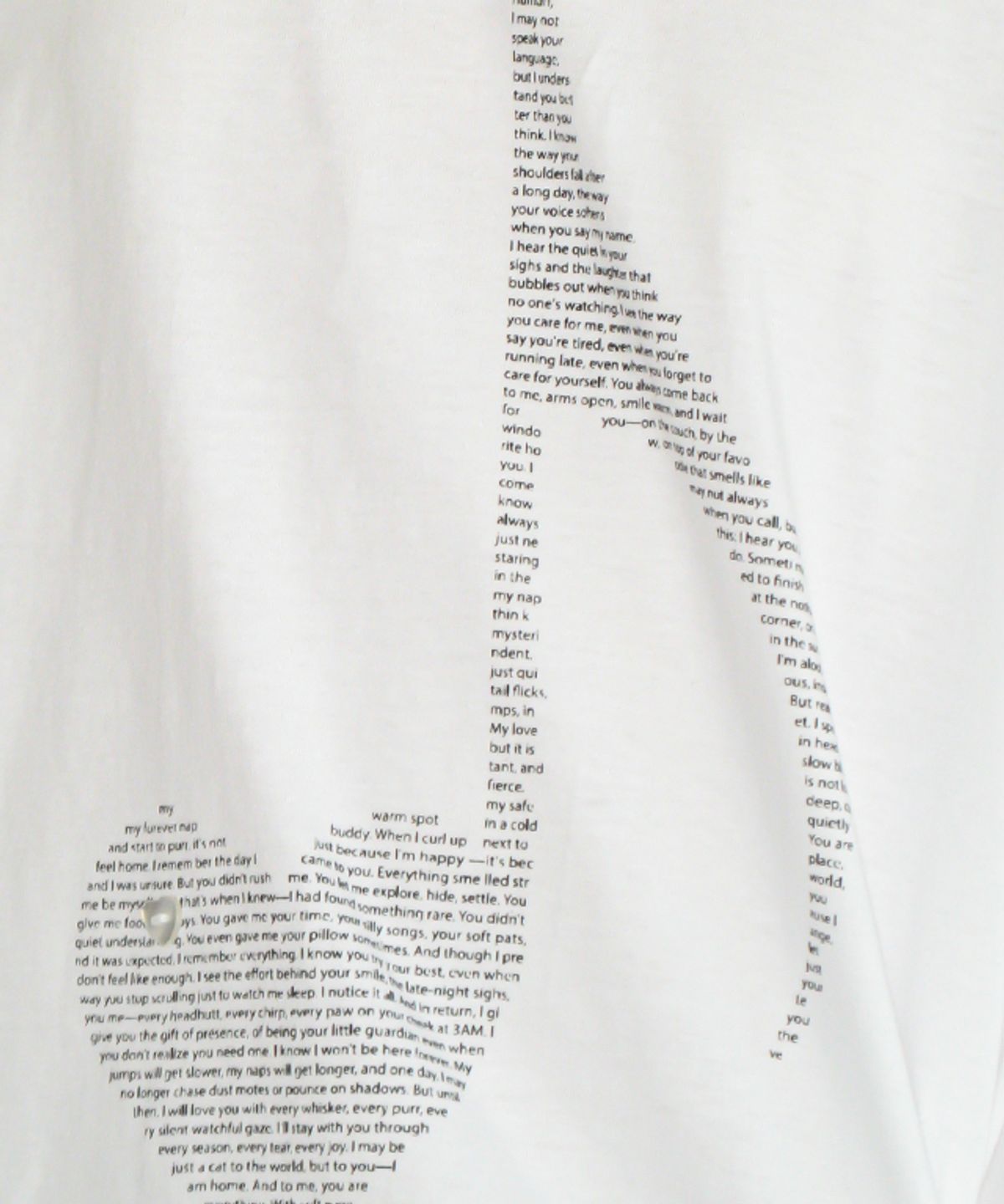 론론(RONRON) HEART NOTE TYPE OVER FIT LONG SLEEVE WHITE