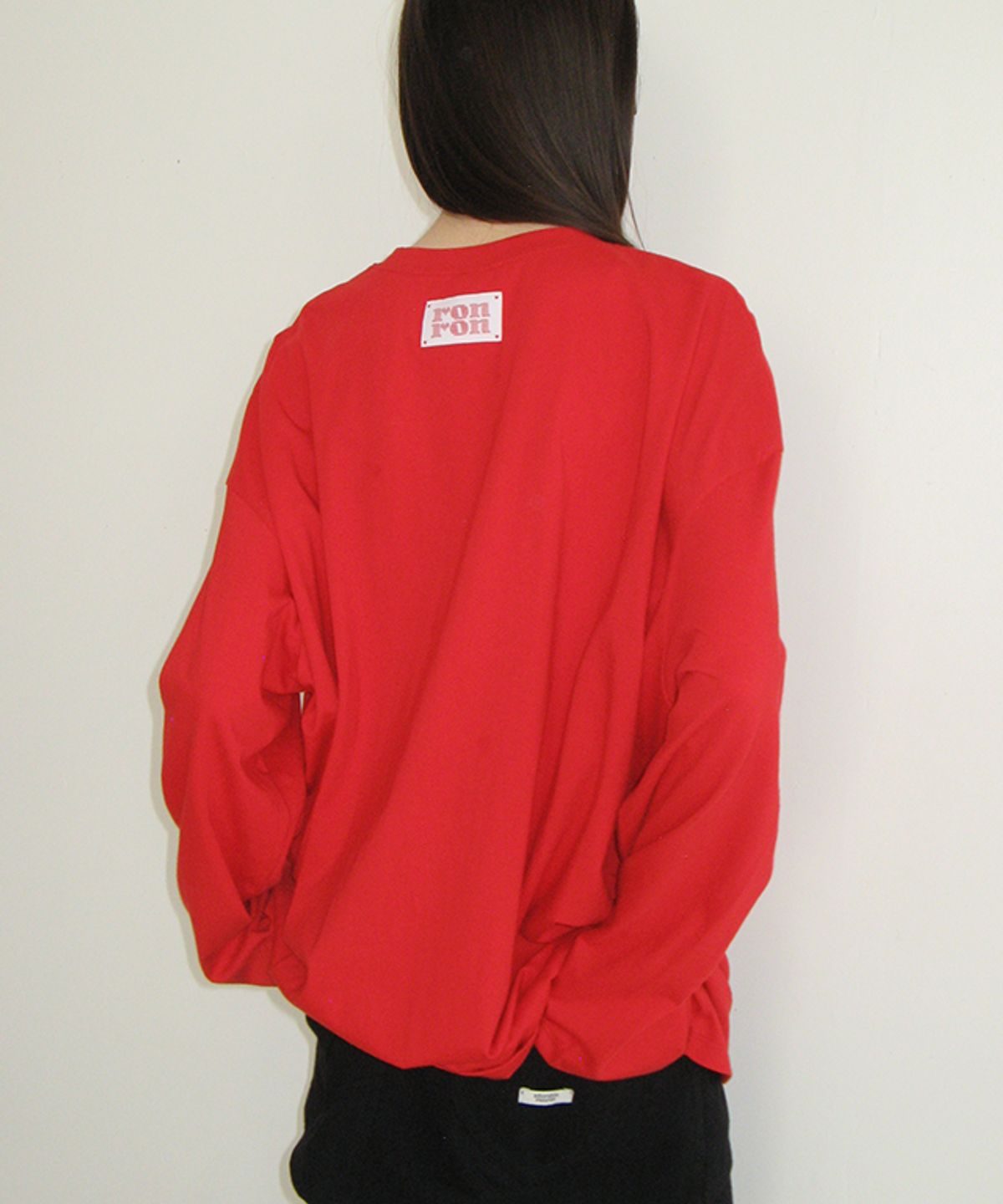 론론(RONRON) VINTAGE HEART MUSIC OVER FIT LONG SLEEVE RED
