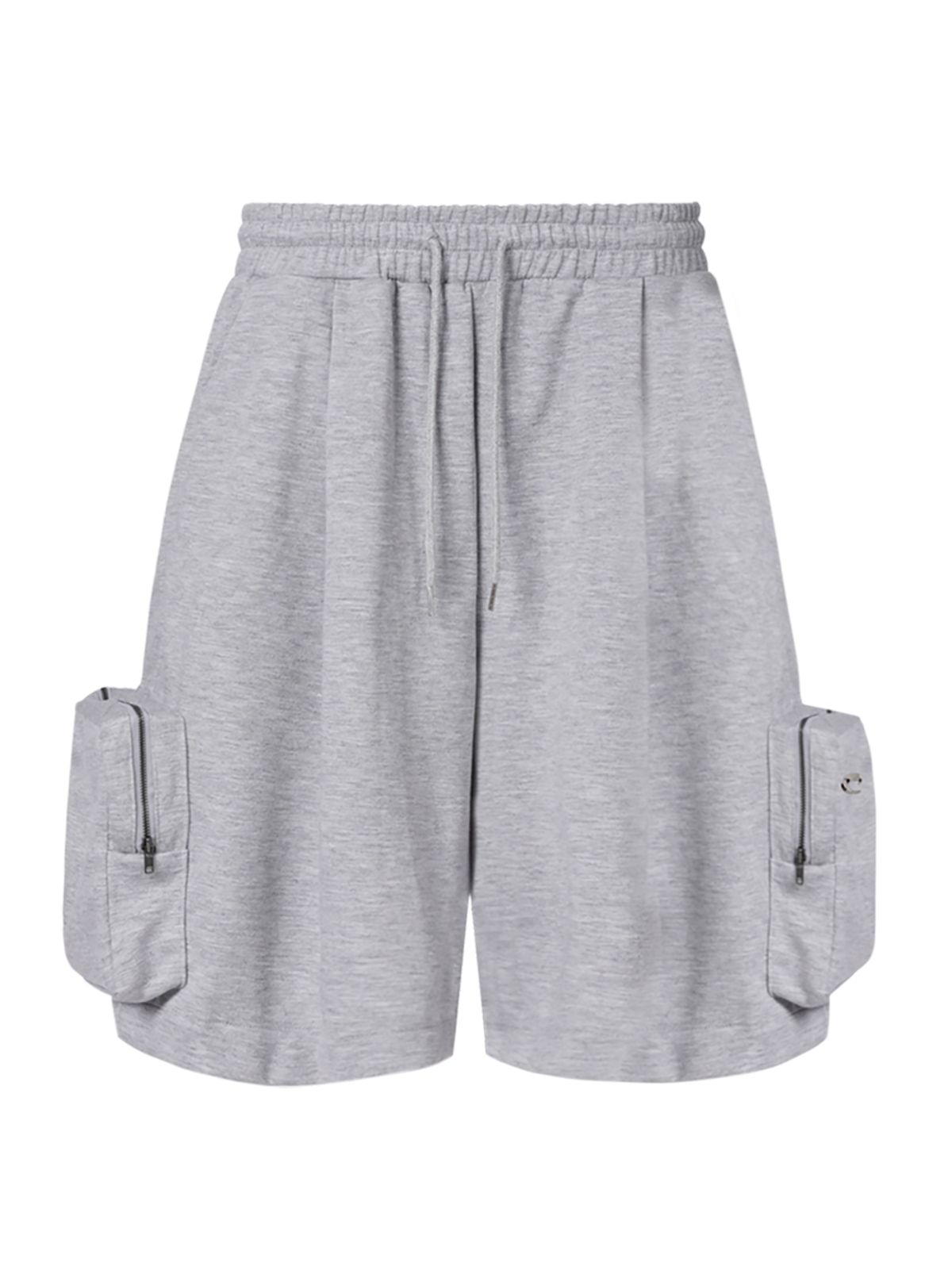 르렌느(LERENNE) Solid Pocket Cargo Bermuda Pants - Grey