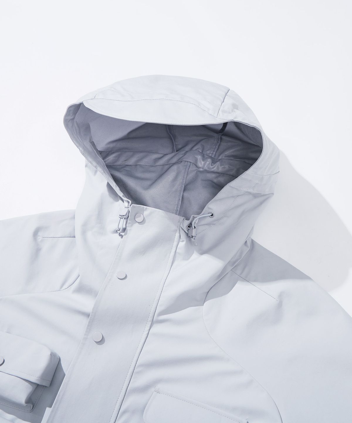 칼라파타르(KALAPATTHAR) OUTPOCKET RAGLAN LONG WINDBREAKER - LIGHT GRAY