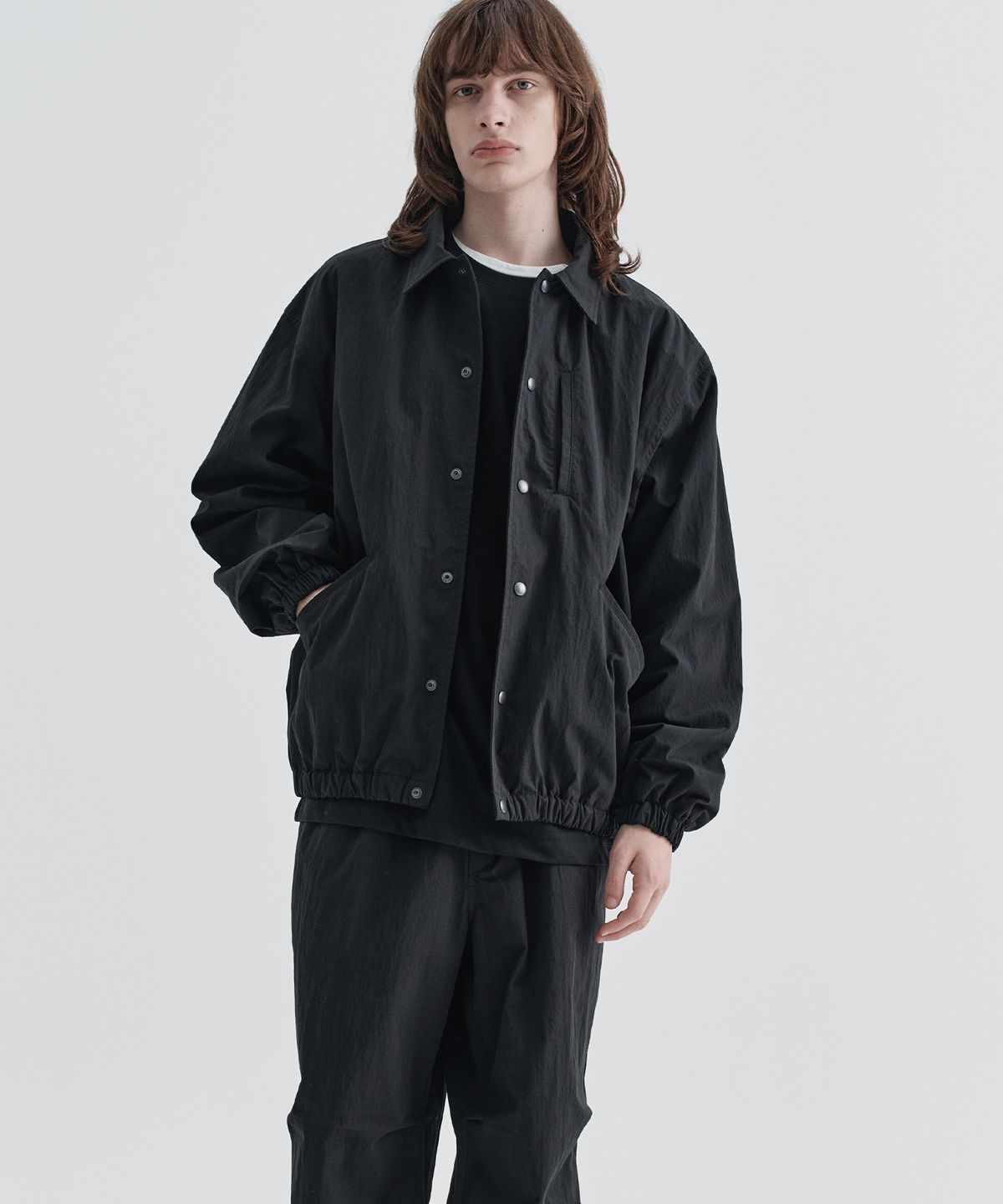 이지오(EZIO) Nylon Coach Jacket_Black