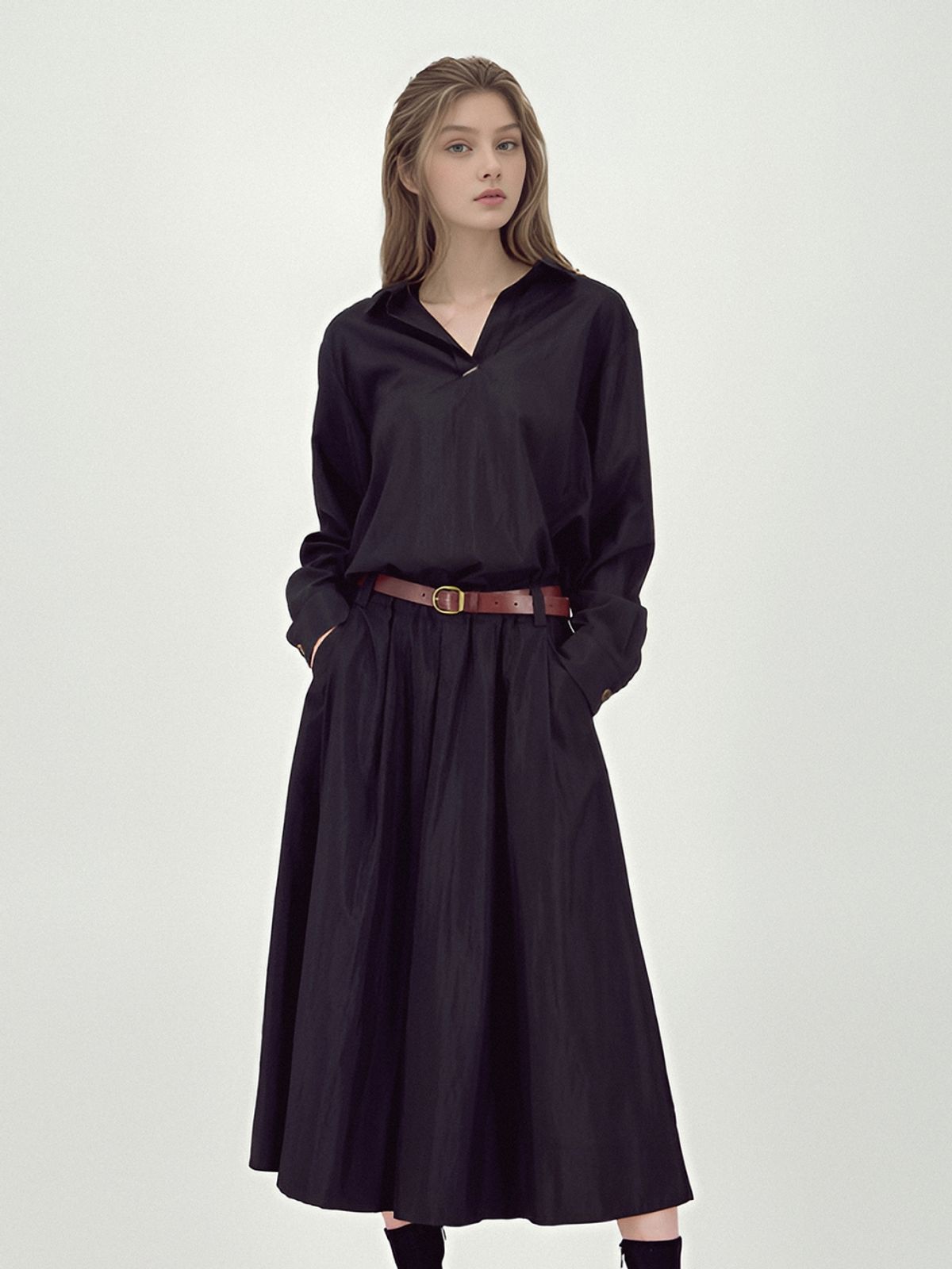 아쿠드(ACUD) Glossy Set-Up Two-Piece _Black