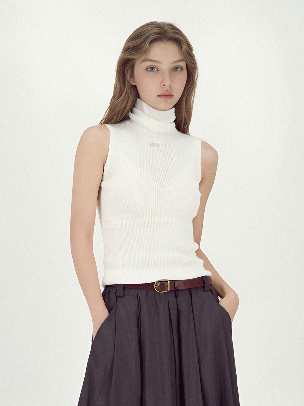 아쿠드(ACUD) Ribbed Sleeveless Knit _Ivory