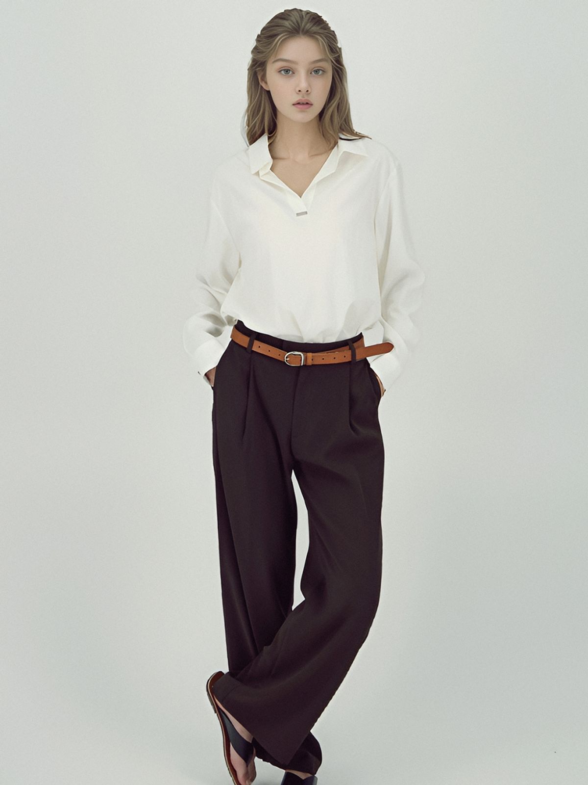 아쿠드(ACUD) Soft Flow Slacks _Brown