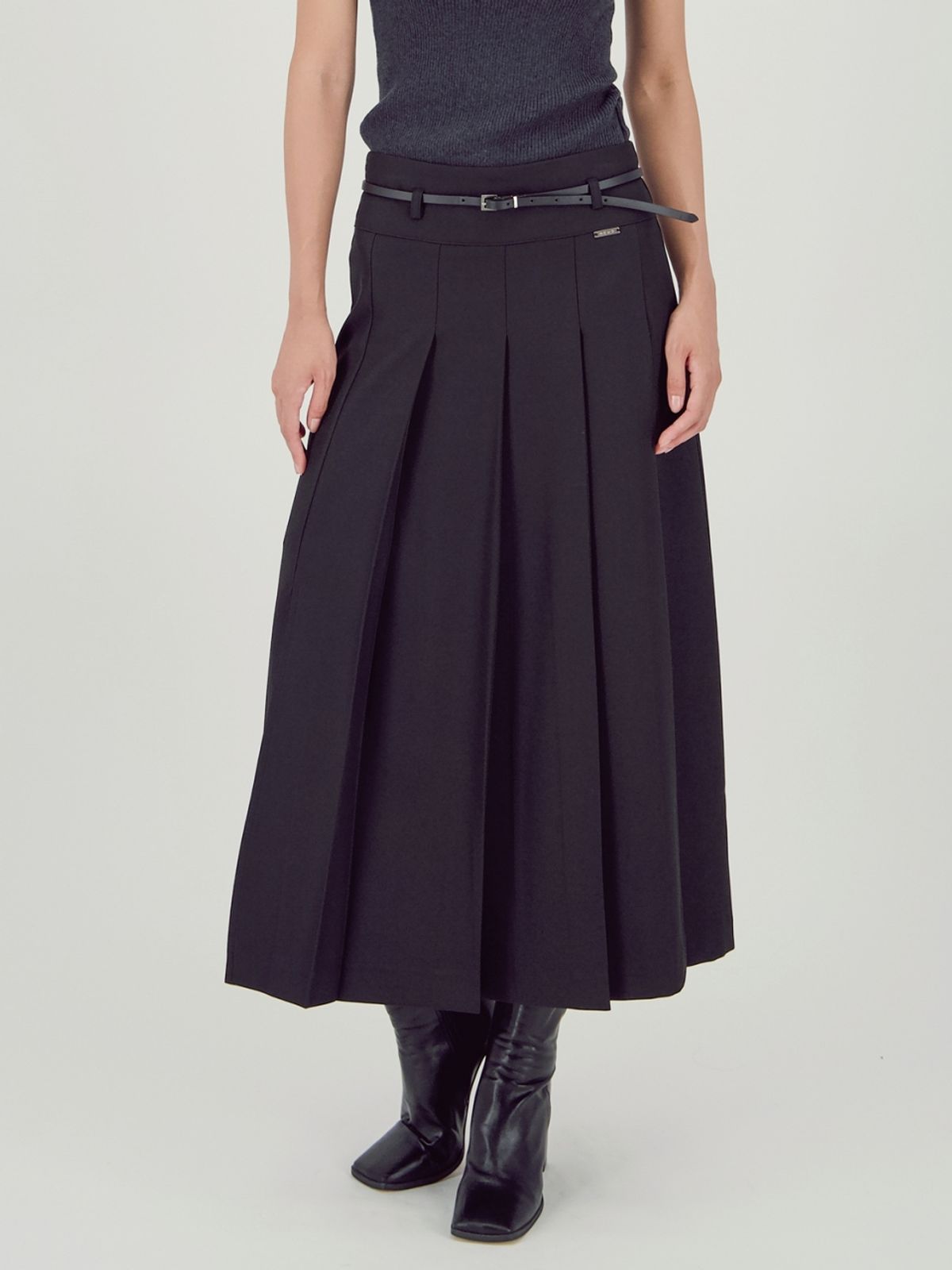 아쿠드(ACUD) Urban Pleats Skirt _Black