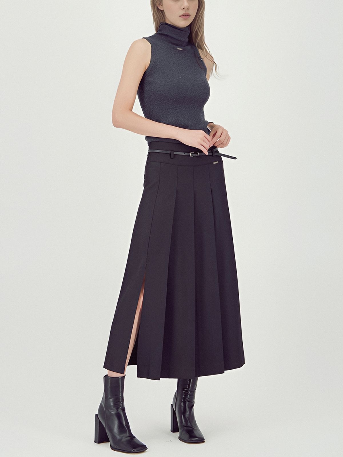 아쿠드(ACUD) Urban Pleats Skirt _Black