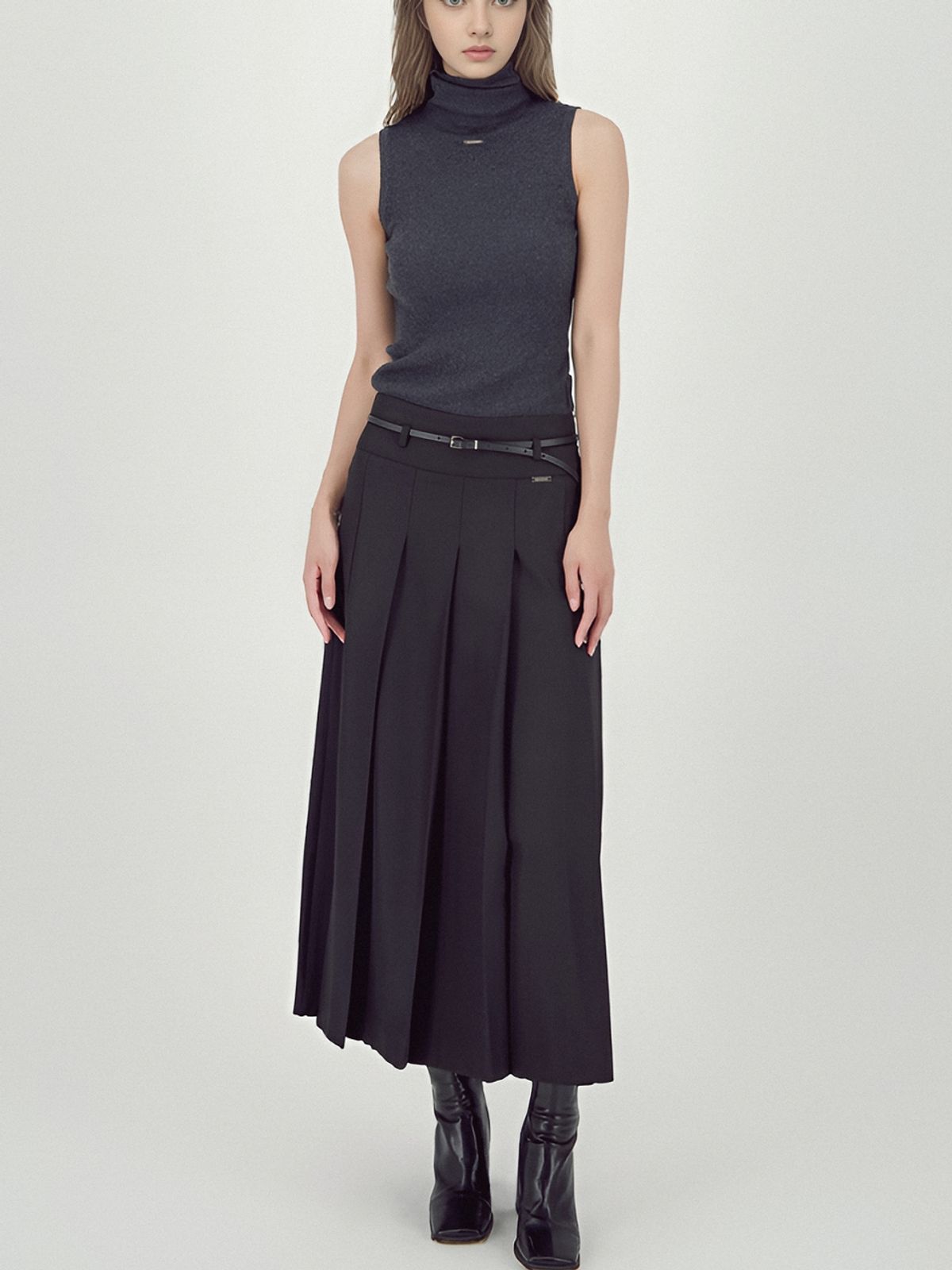 아쿠드(ACUD) Urban Pleats Skirt _Black