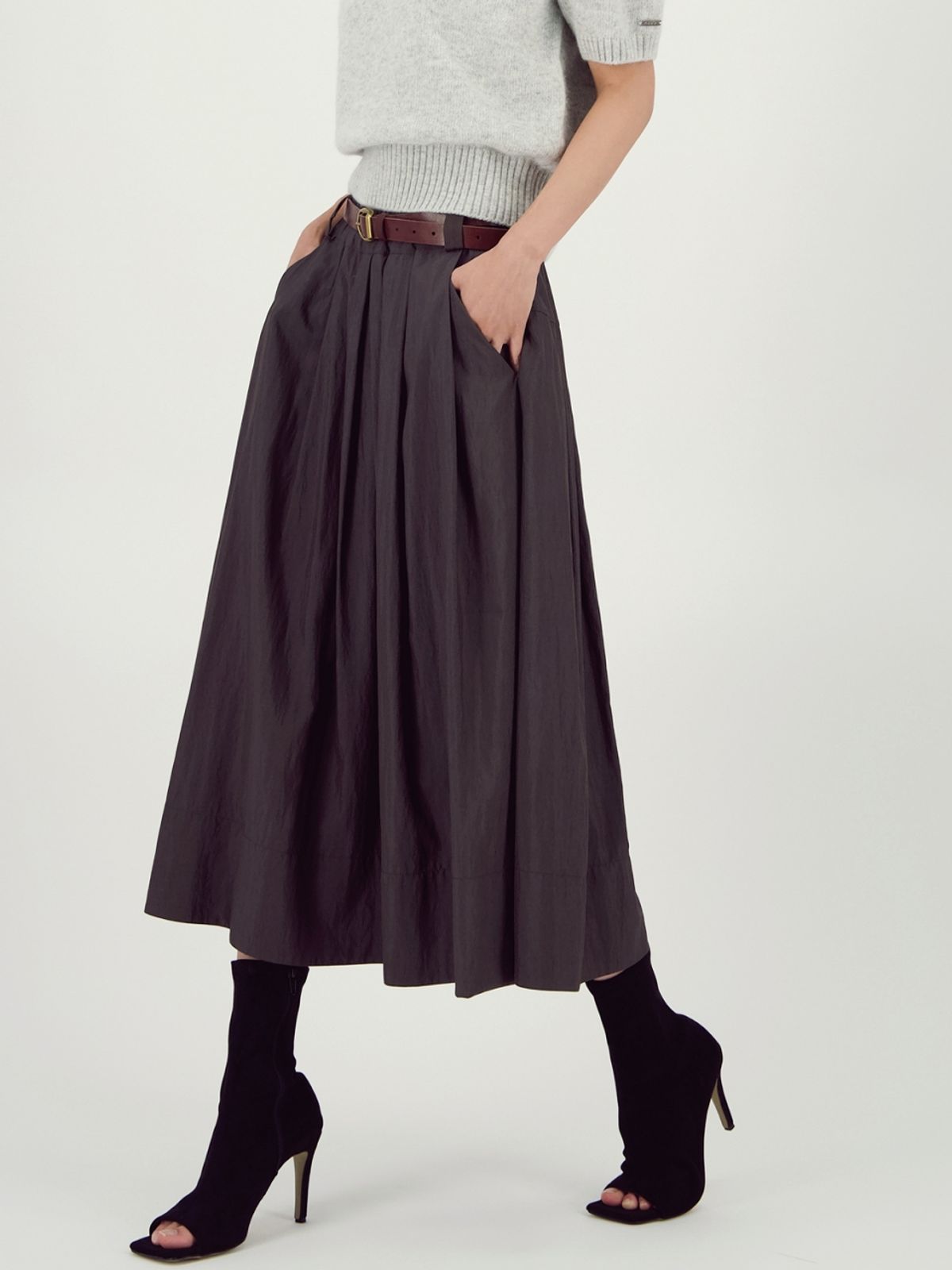 아쿠드(ACUD) Barrel Volume Skirt _D.Brown