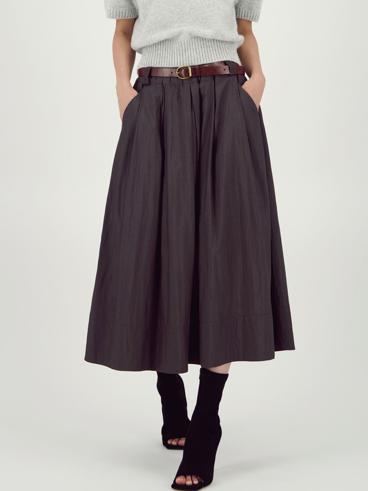아쿠드(ACUD) Barrel Volume Skirt _D.Brown