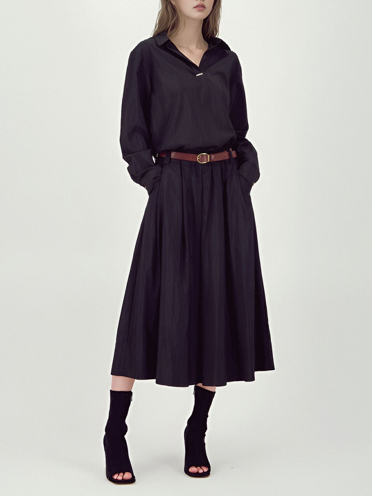 아쿠드(ACUD) Barrel Volume Skirt _Black