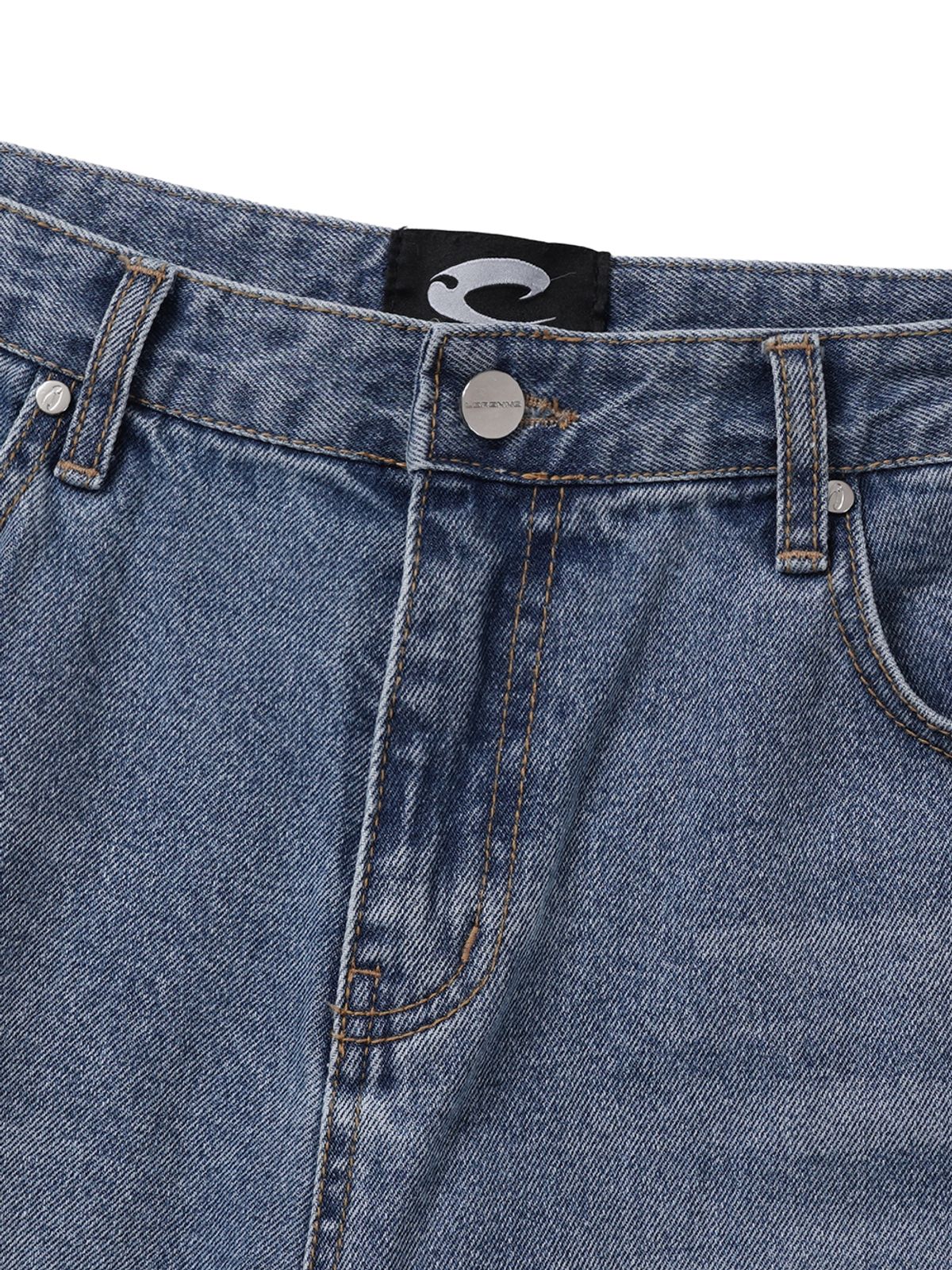 르렌느(LERENNE) Denim Bermuda Pants - Light Blue