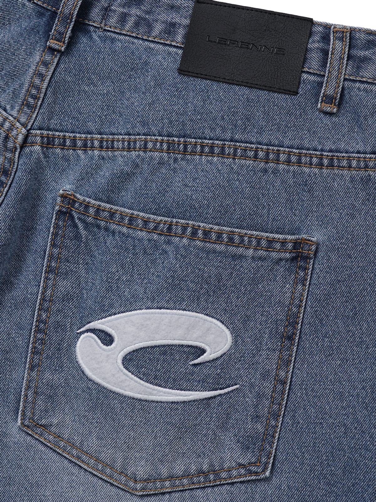 르렌느(LERENNE) Denim Bermuda Pants - Light Blue