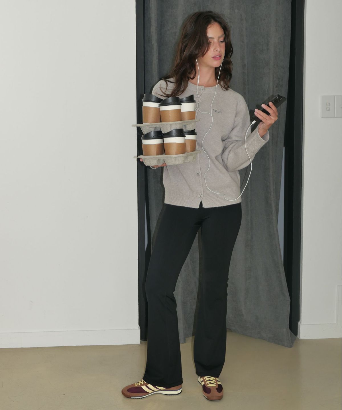 인지액티브(INJIACTIVE) Knit Oversized Cardigan 포그그레이
