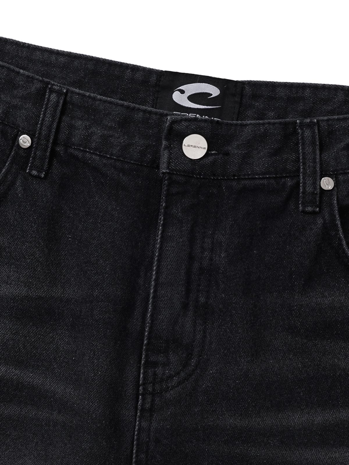 르렌느(LERENNE) Denim Bermuda Pants - Black