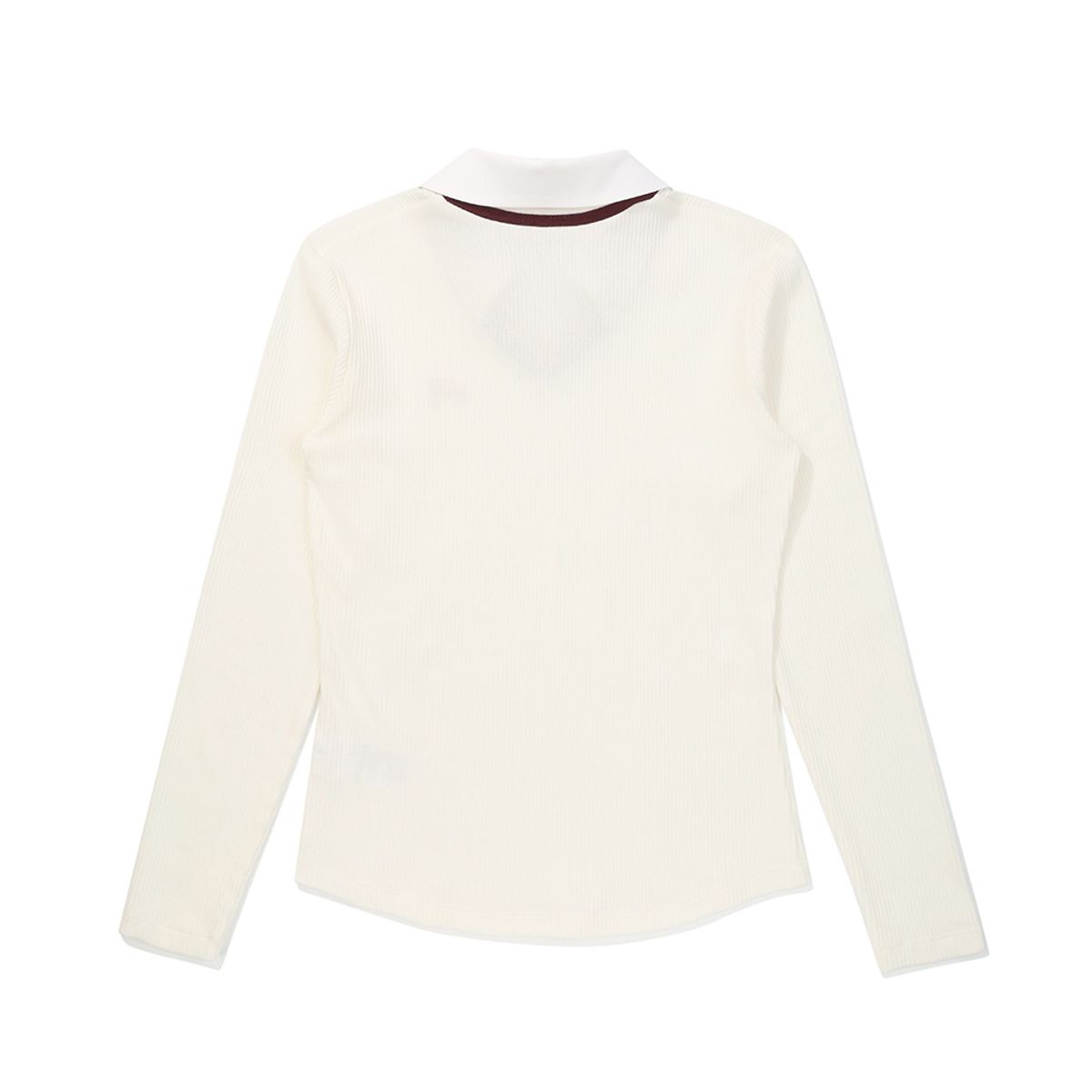 말본 골프(MALBON GOLF) 여성 레이어드 오픈 카라 티셔츠 IVORY (WOMAN)
