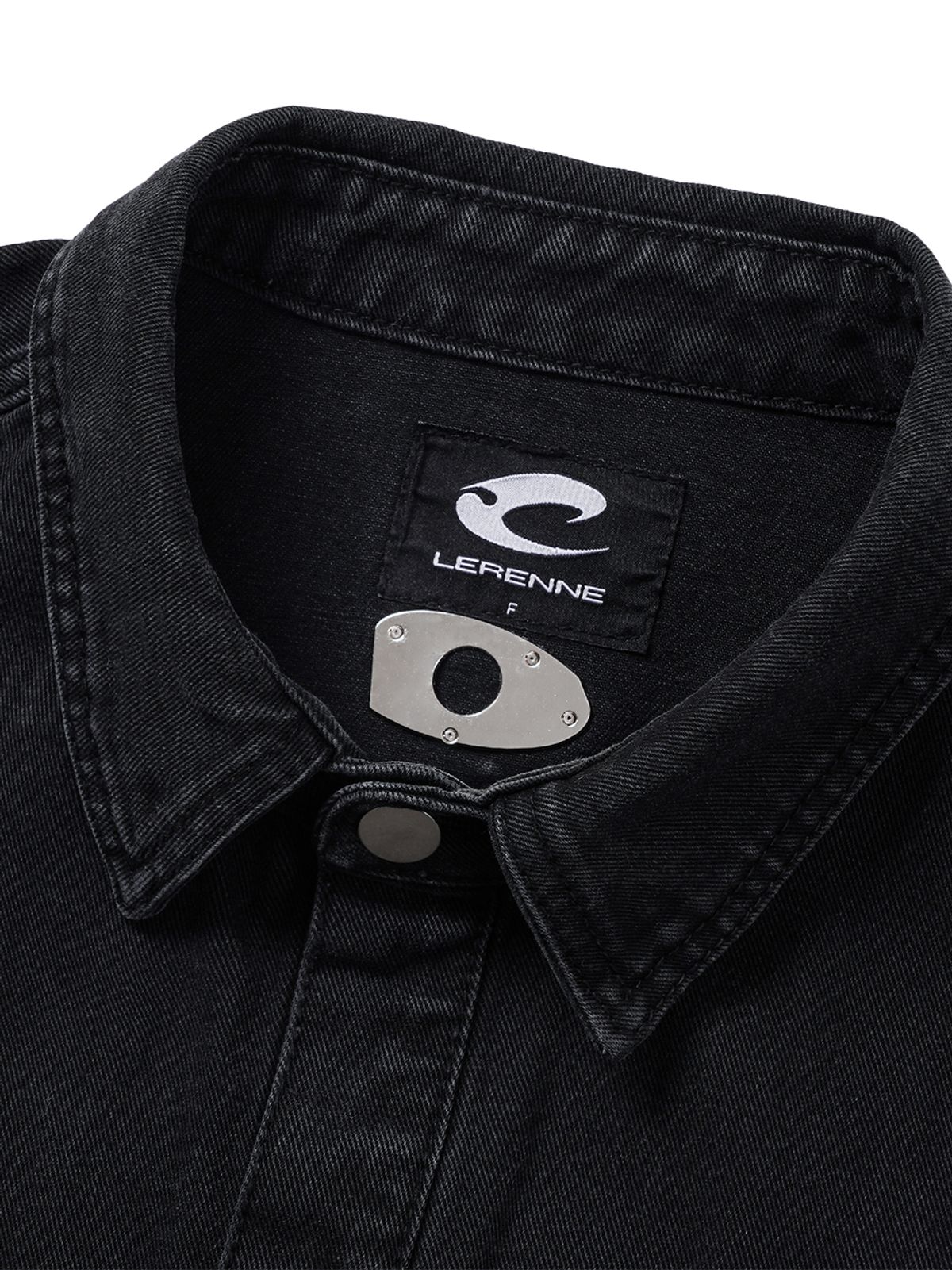 르렌느(LERENNE) Cropped Denim Vest Jacket - Black