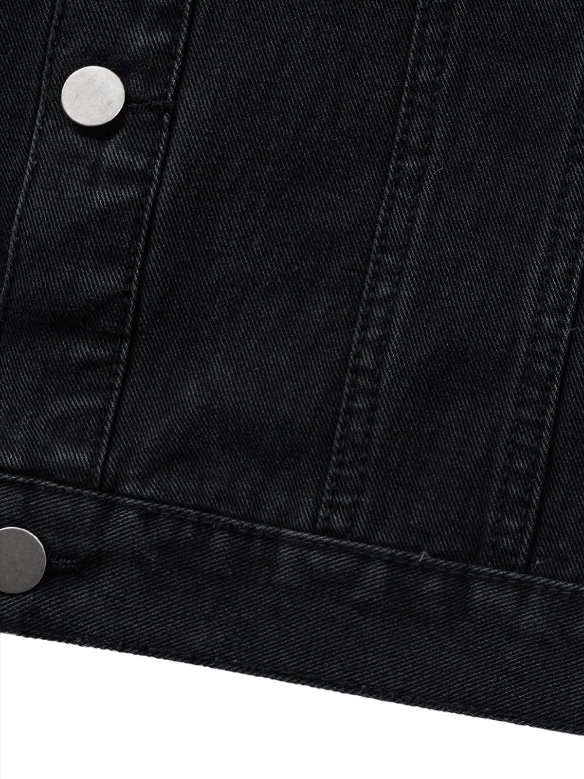 르렌느(LERENNE) Cropped Denim Vest Jacket - Black