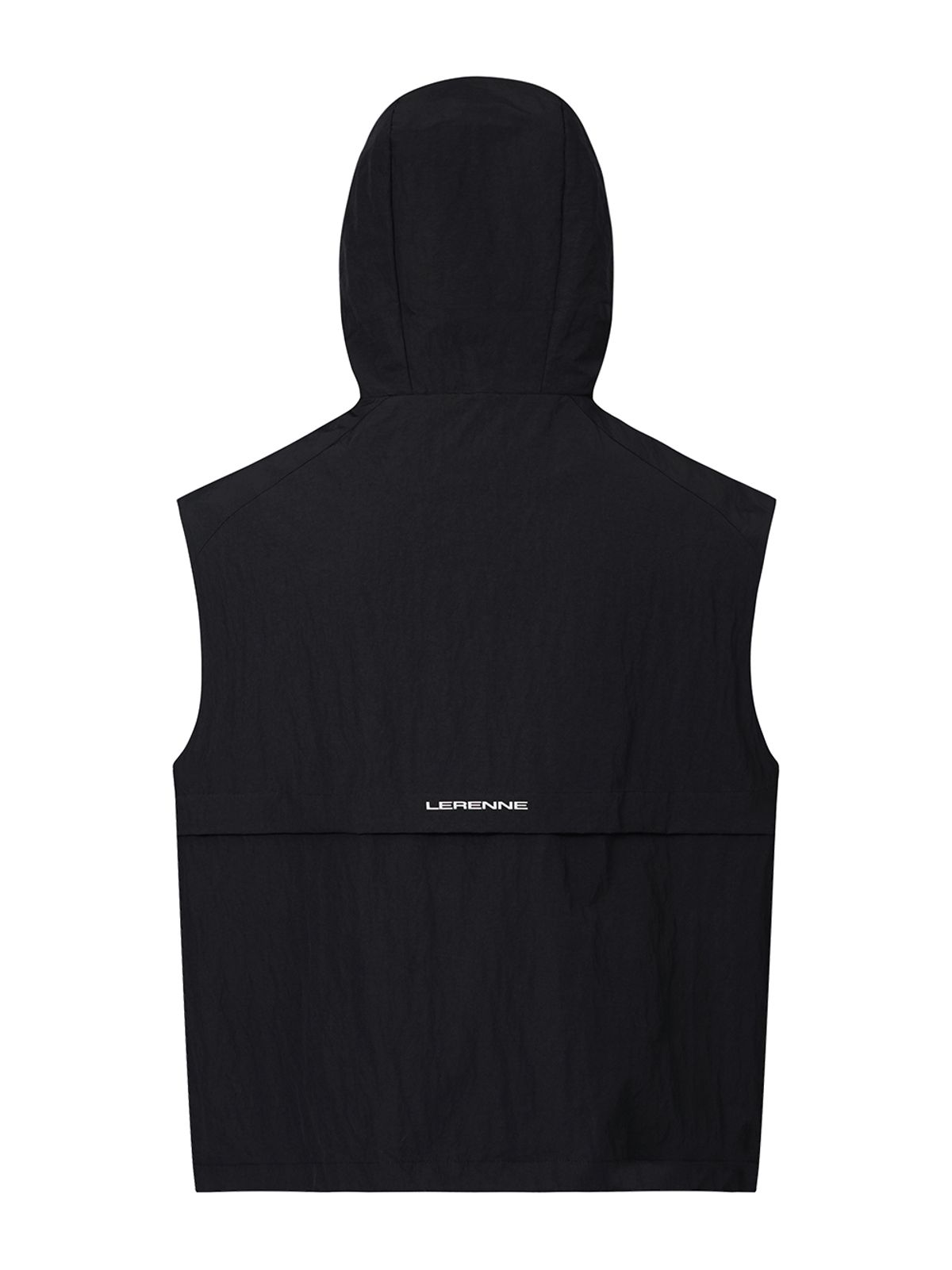 르렌느(LERENNE) Gorpcore Hoodie Zip Up Vest - Black