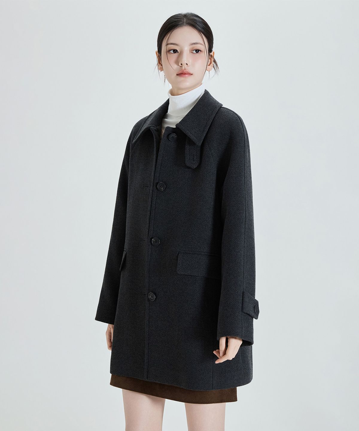 미쏘(MIXXO) 울 블렌디드 스탠카라 하프코트_MIWJHFV0PG
