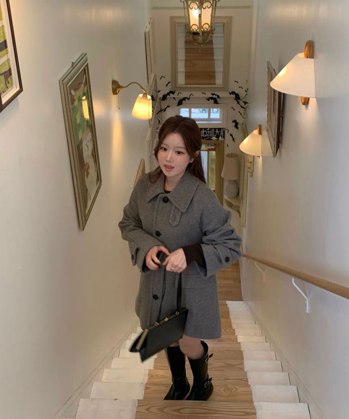 미쏘(MIXXO) 울 블렌디드 스탠카라 하프코트_MIWJHFV0PG