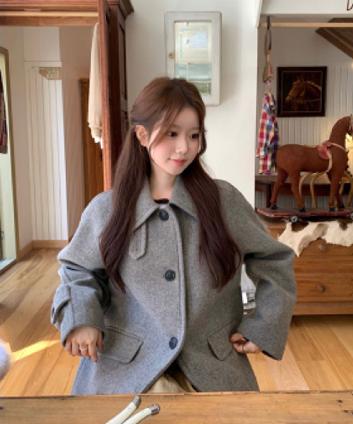 미쏘(MIXXO) 울 블렌디드 스탠카라 하프코트_MIWJHFV0PG