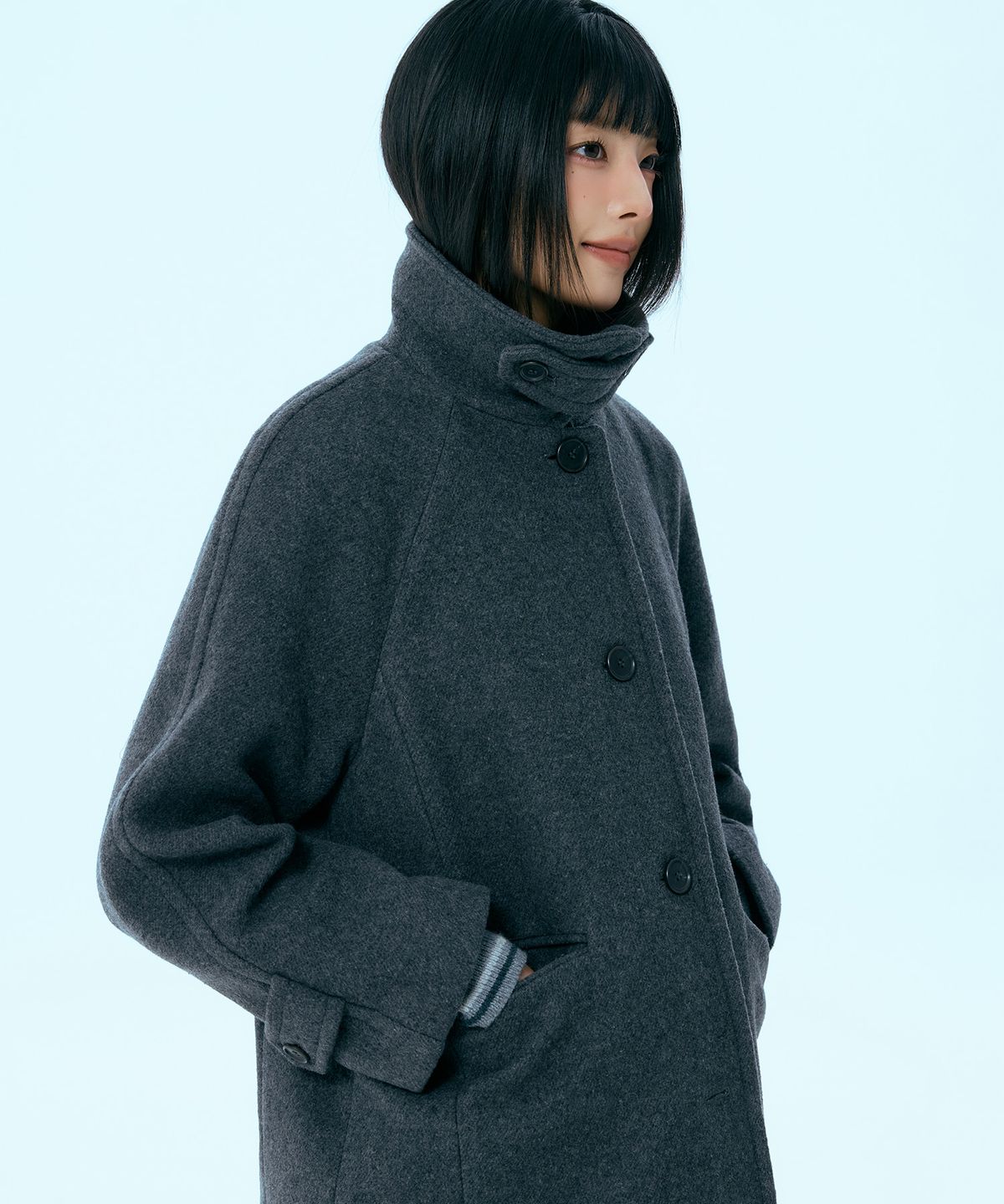 미쏘(MIXXO) 울 블렌디드 스탠카라 하프코트_MIWJHFV0PG