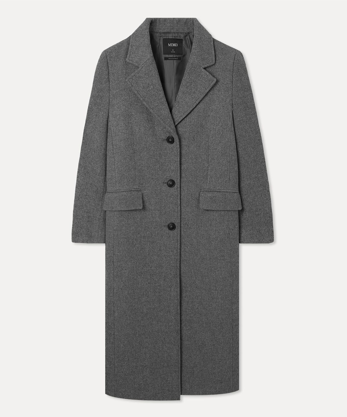 미쏘(MIXXO) 울 블렌디드 싱글 롱 코트_MIWJHFV0PB