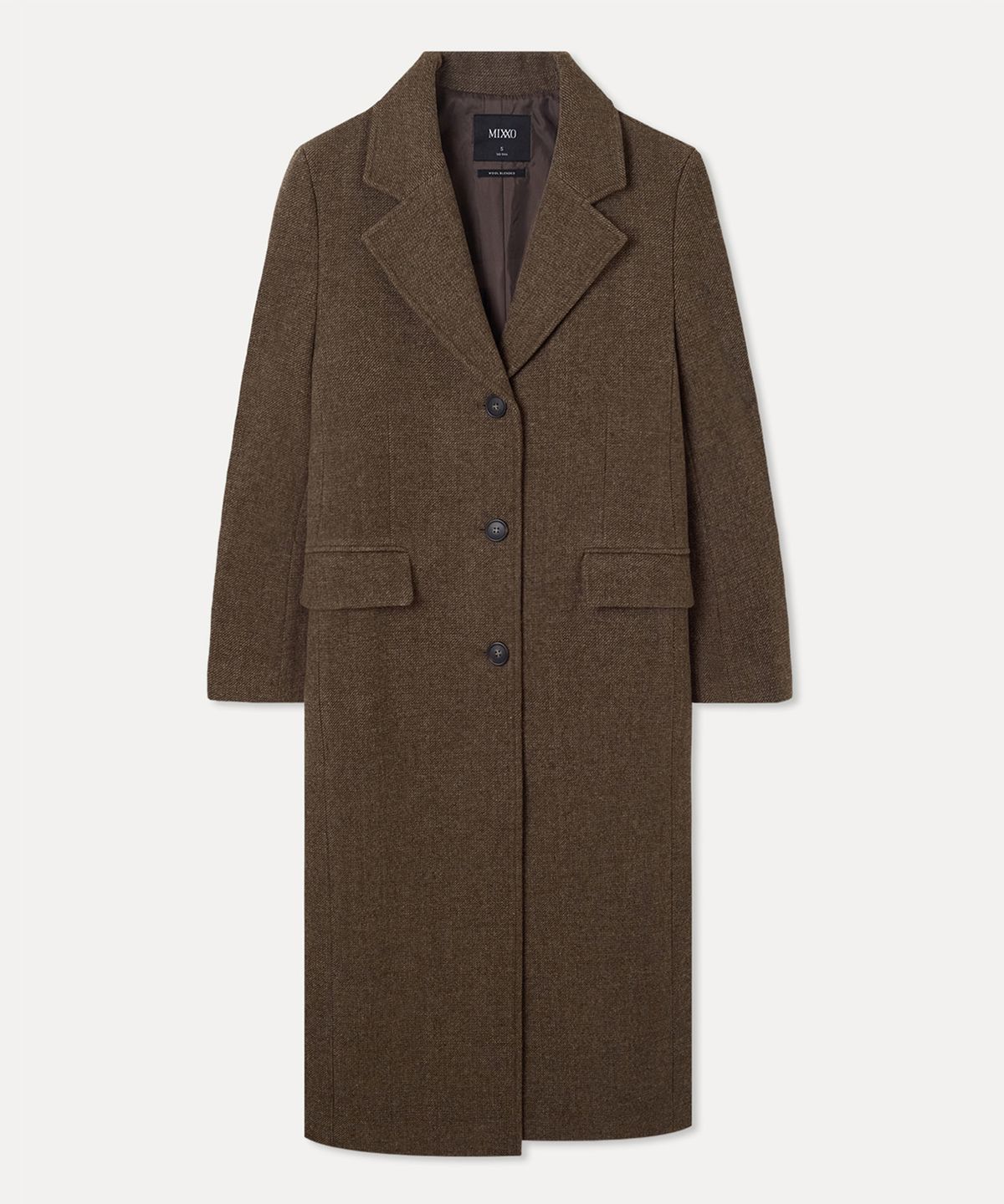 미쏘(MIXXO) 울 블렌디드 싱글 롱 코트_MIWJHFV0PB