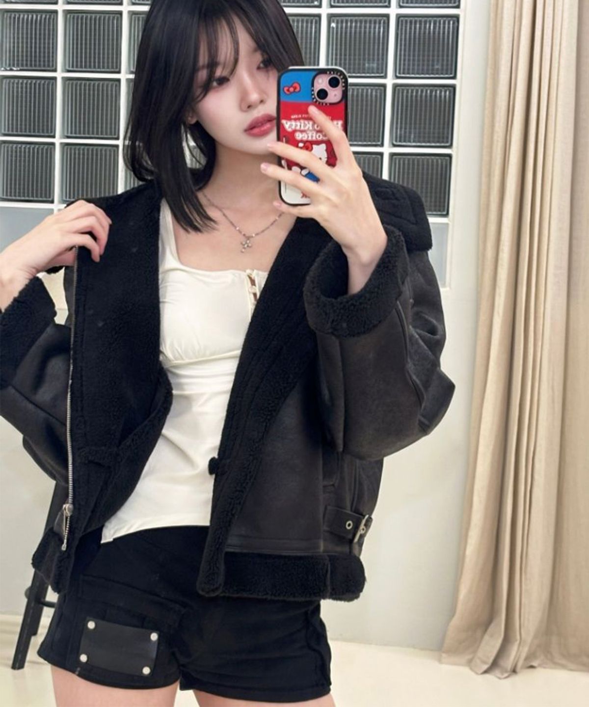 미쏘(MIXXO) 스탠카라 무스탕_MIWJLGV0PG