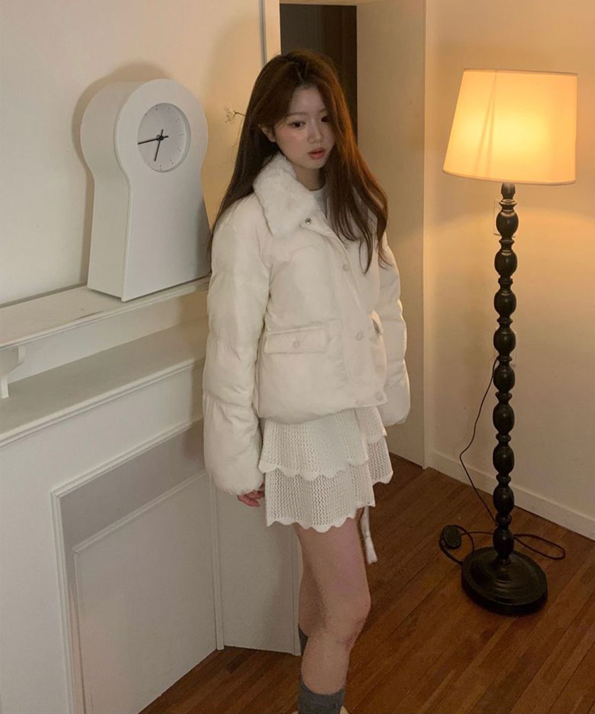 미쏘(MIXXO) 페이크퍼카라 숏패딩_MIWJPGV2PG