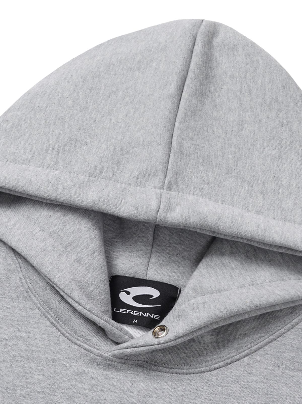 르렌느(LERENNE) Metal Logo Hoodie - Grey