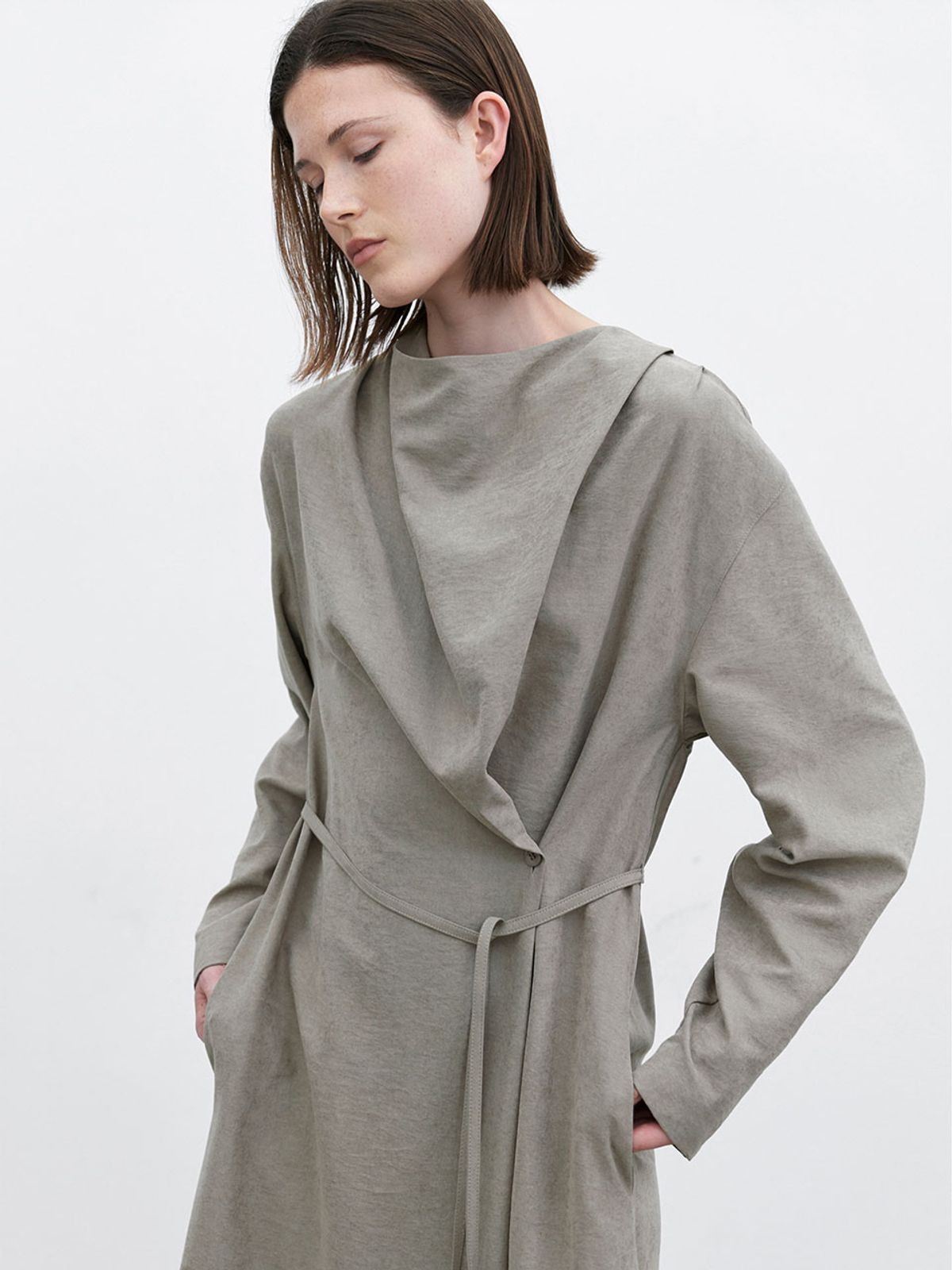 아틀리에 나인(ATELIER NAIN) COWL NECK LONG ONE PIECE S (OP-6303)
