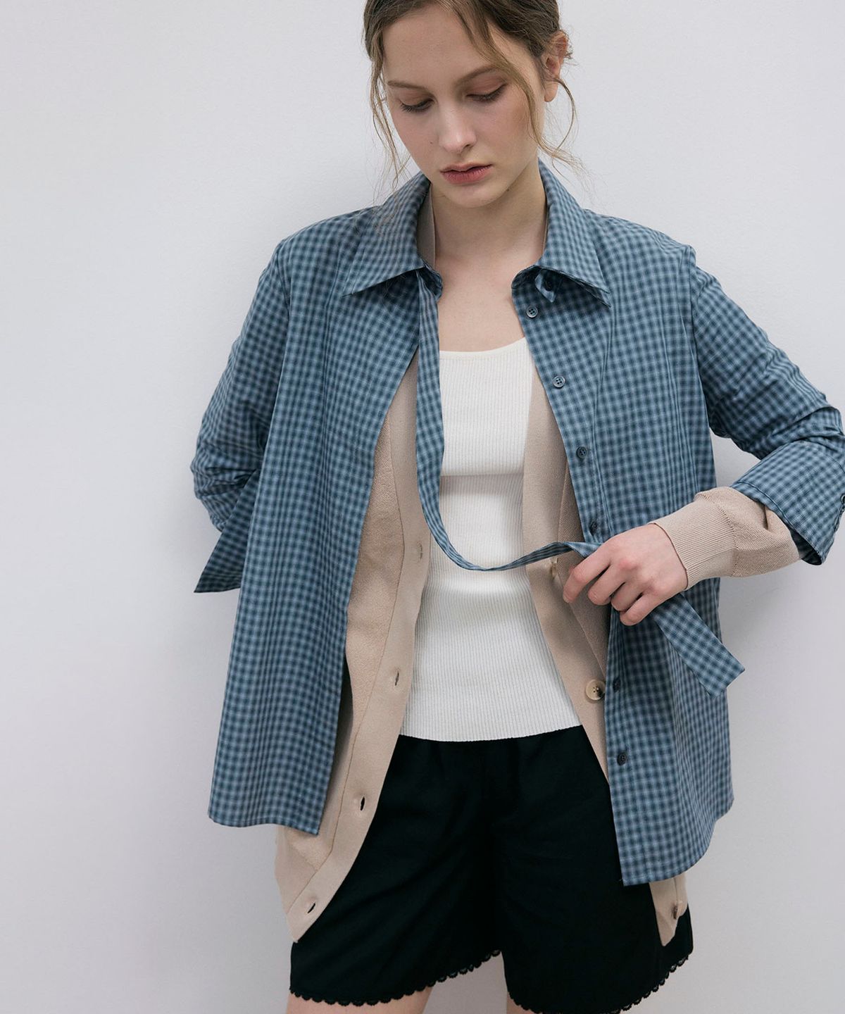 씨커슨(CKUSUN) Cait CHECK SHIRTS - BLUE
