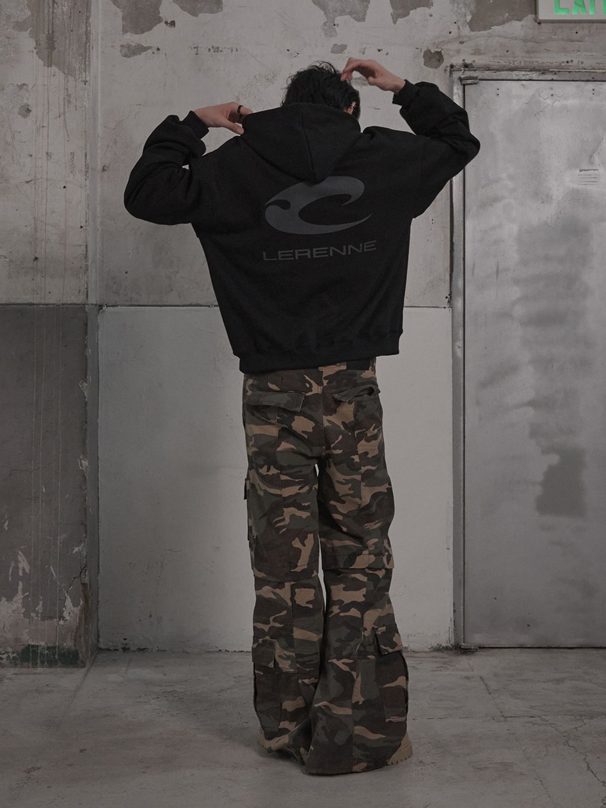 르렌느(LERENNE) Logo Printing Hoodie - Black