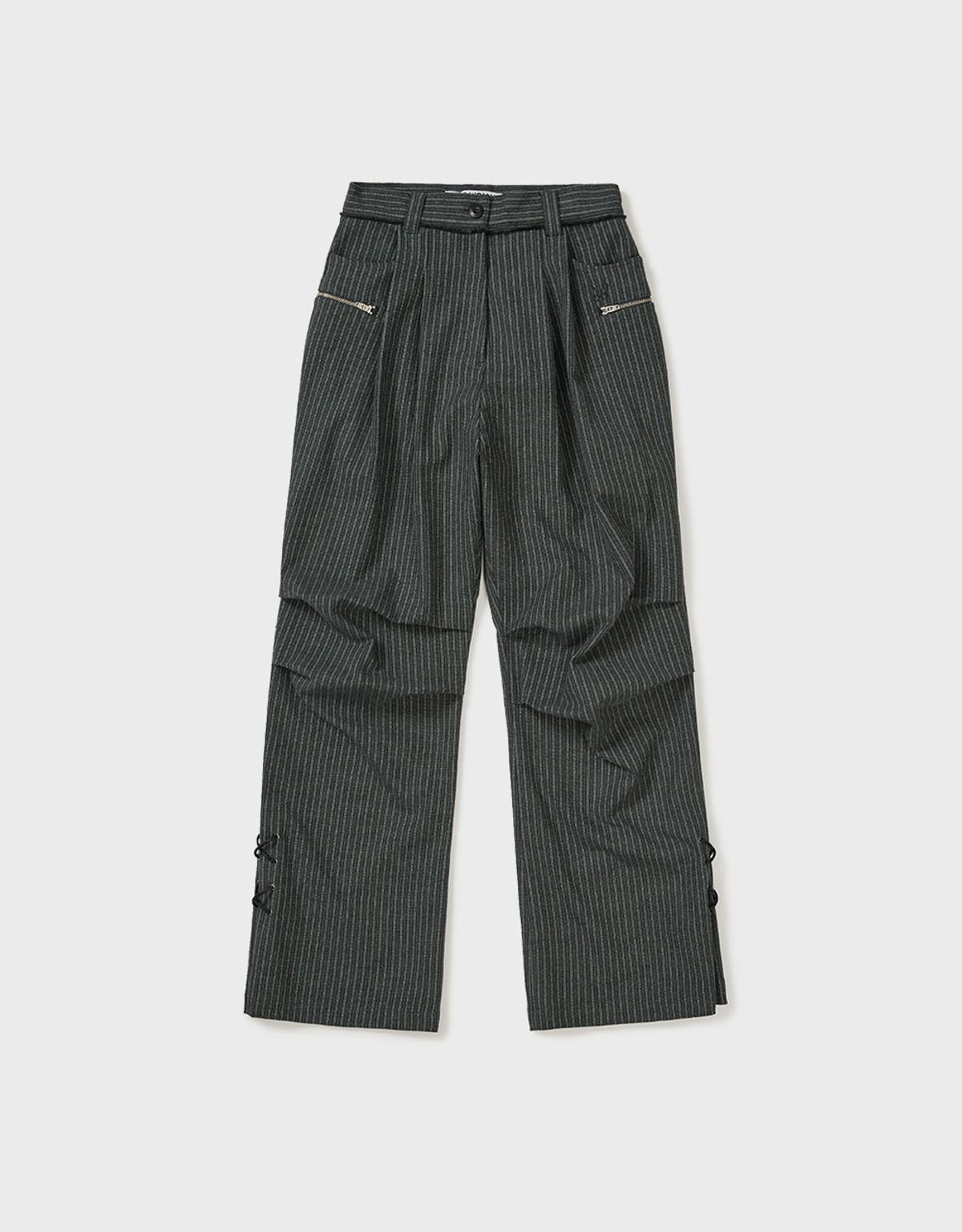 엠엠더블유(MMW) [MMW] TWO TUCK STRIPE PANTS (GREY)