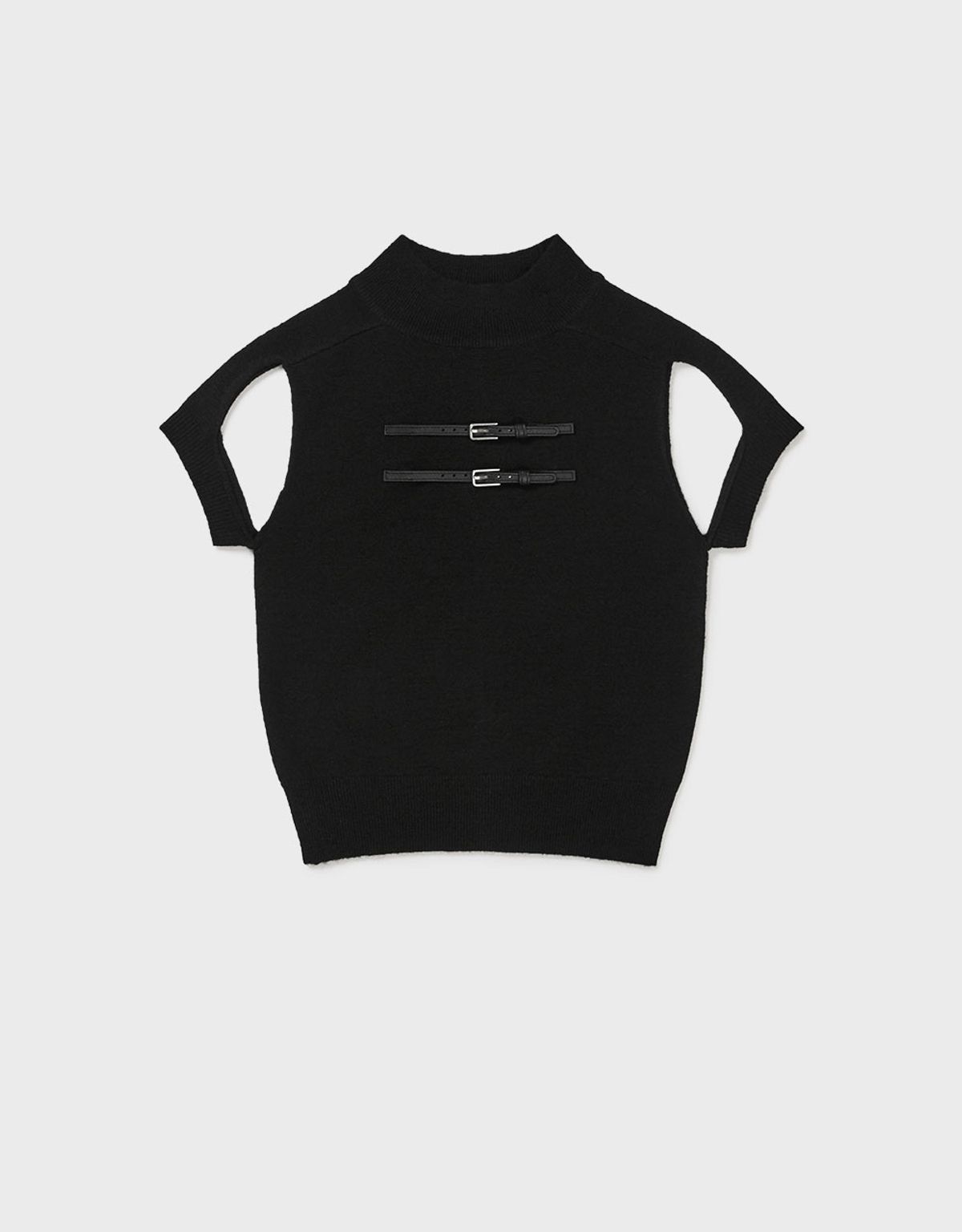 엠엠더블유(MMW) [MMW] CUT-OUT BELTED HF KNIT (BLACK)
