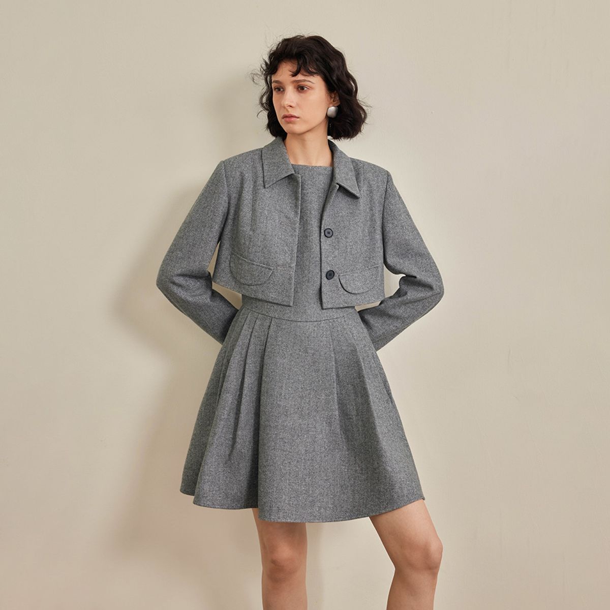 와이와이아이엠(YYIAM) YY_Autumn fashion short dress_2color
