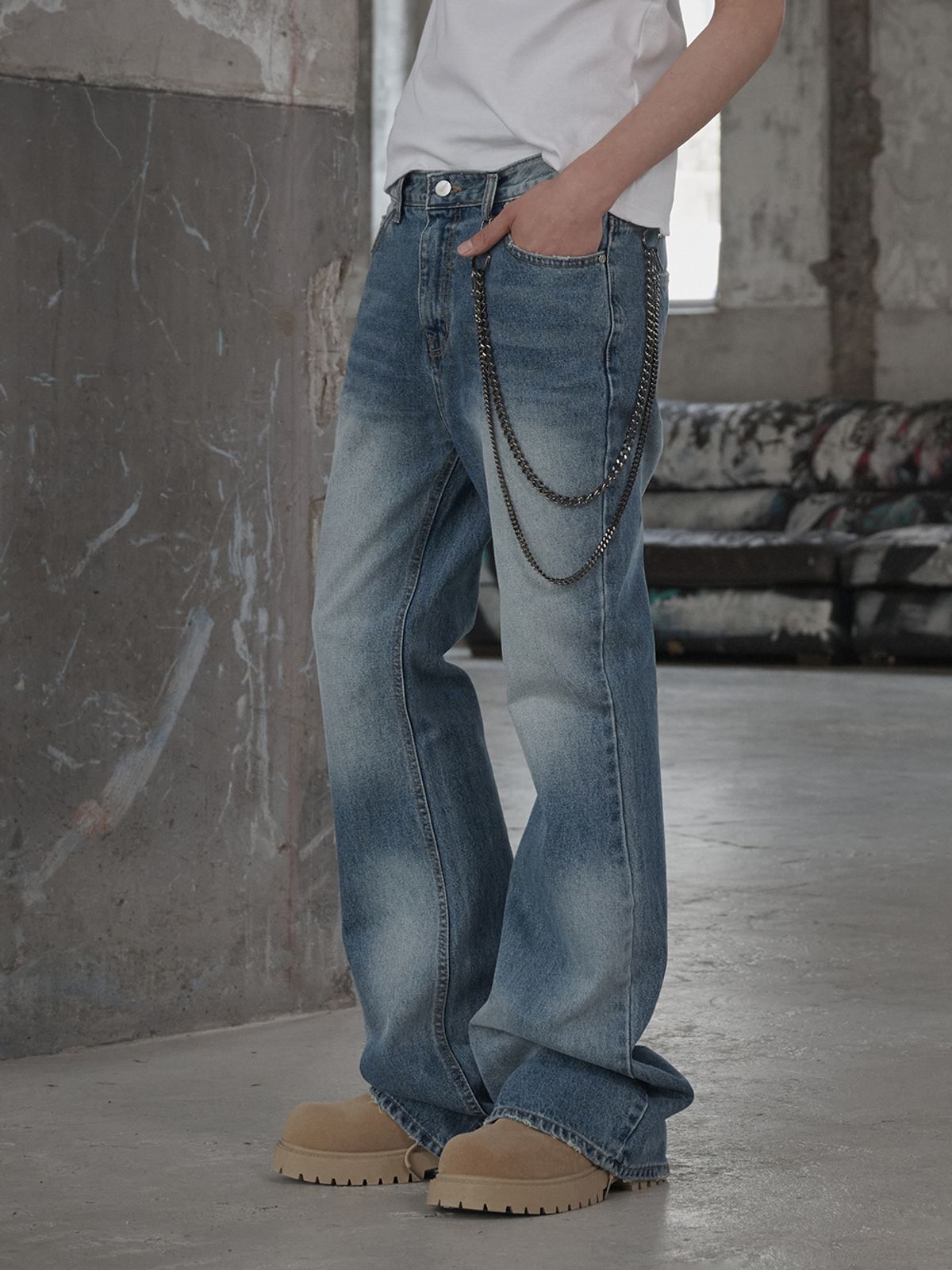 르렌느(LERENNE) Flare Denim Pants - Blue