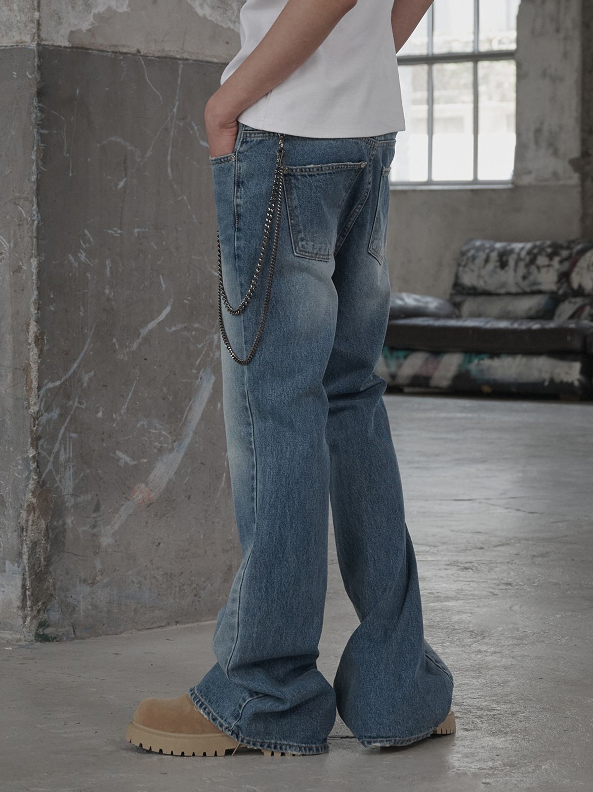 르렌느(LERENNE) Flare Denim Pants - Blue