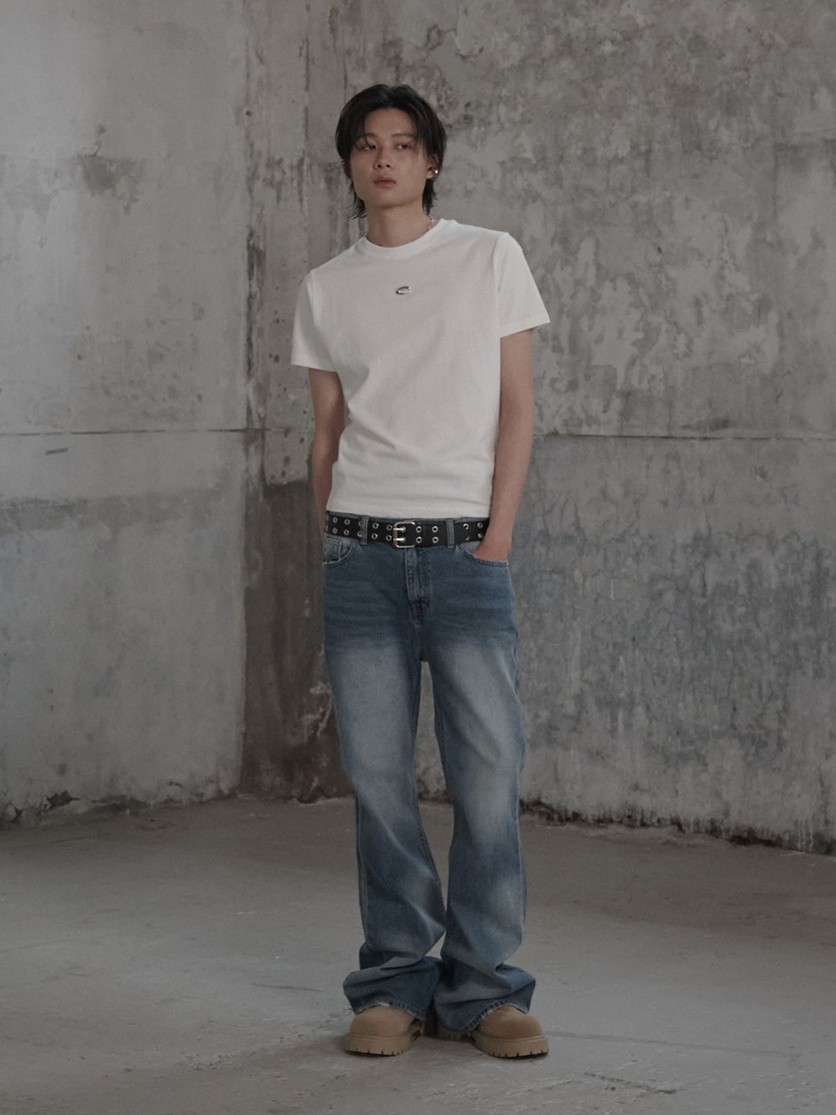 르렌느(LERENNE) Flare Denim Pants - Blue