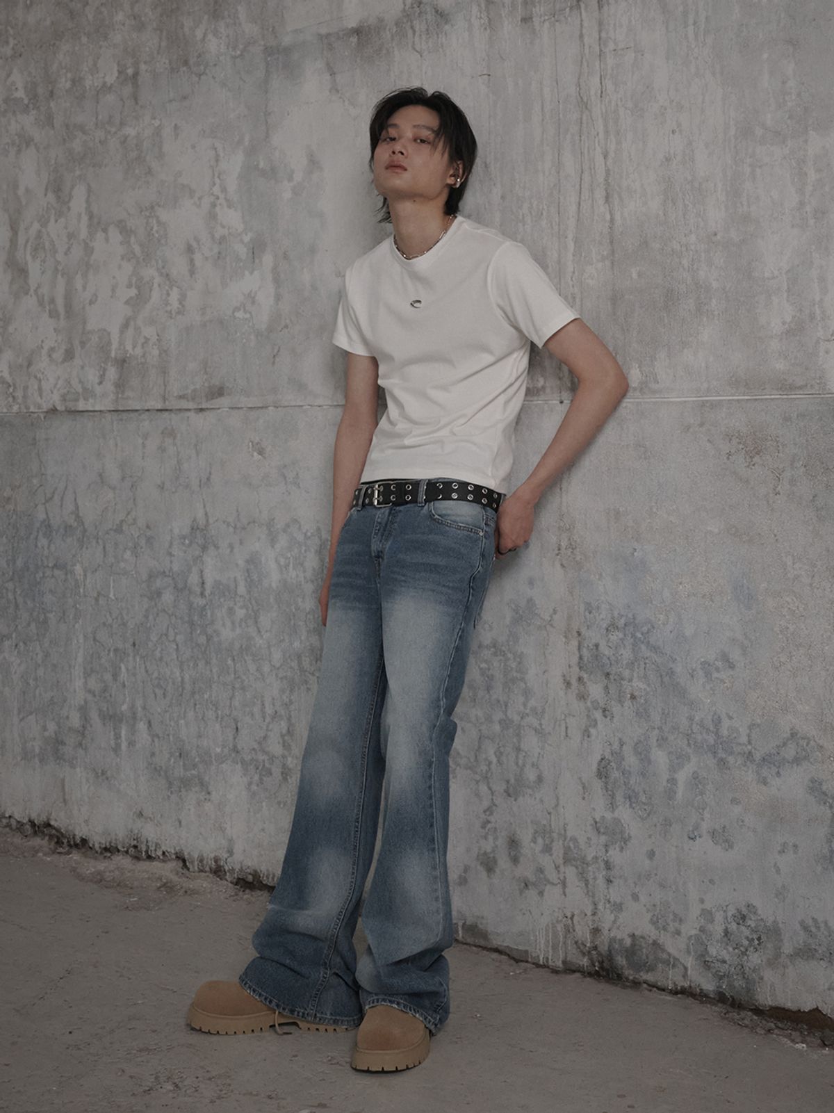 르렌느(LERENNE) Flare Denim Pants - Blue