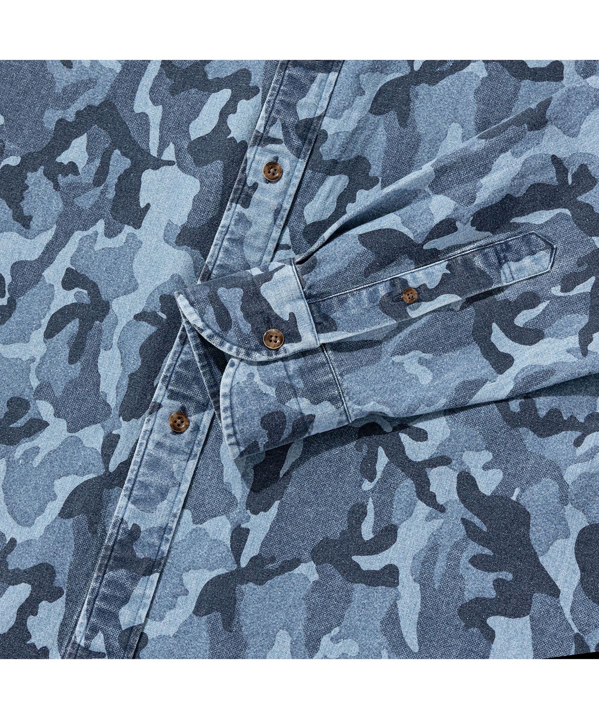 프로드셔츠(PRODESHIRT) 카모플라쥬 데님 셔츠 (오션블루)