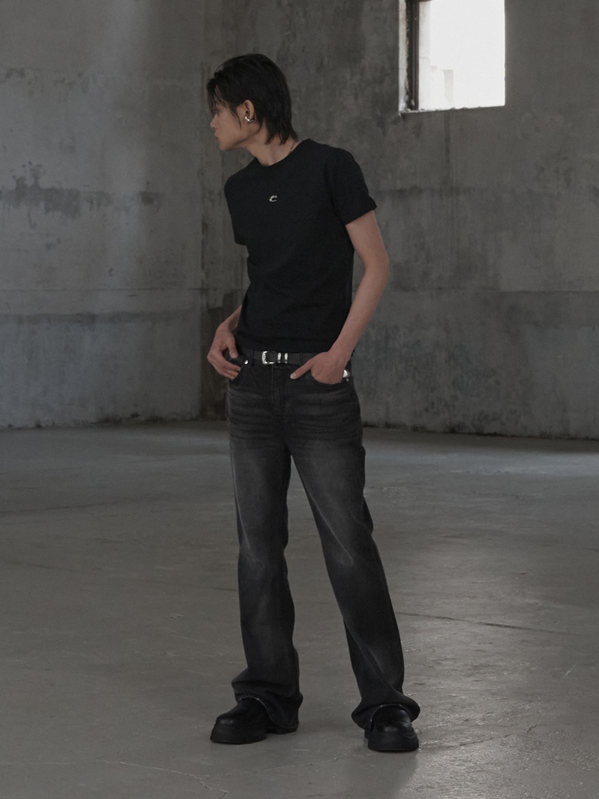 르렌느(LERENNE) Flare Denim Pants - Black