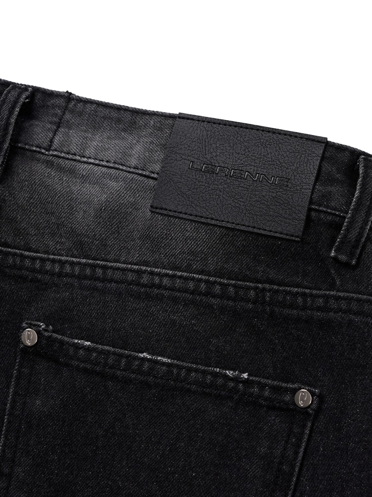 르렌느(LERENNE) Flare Denim Pants - Black