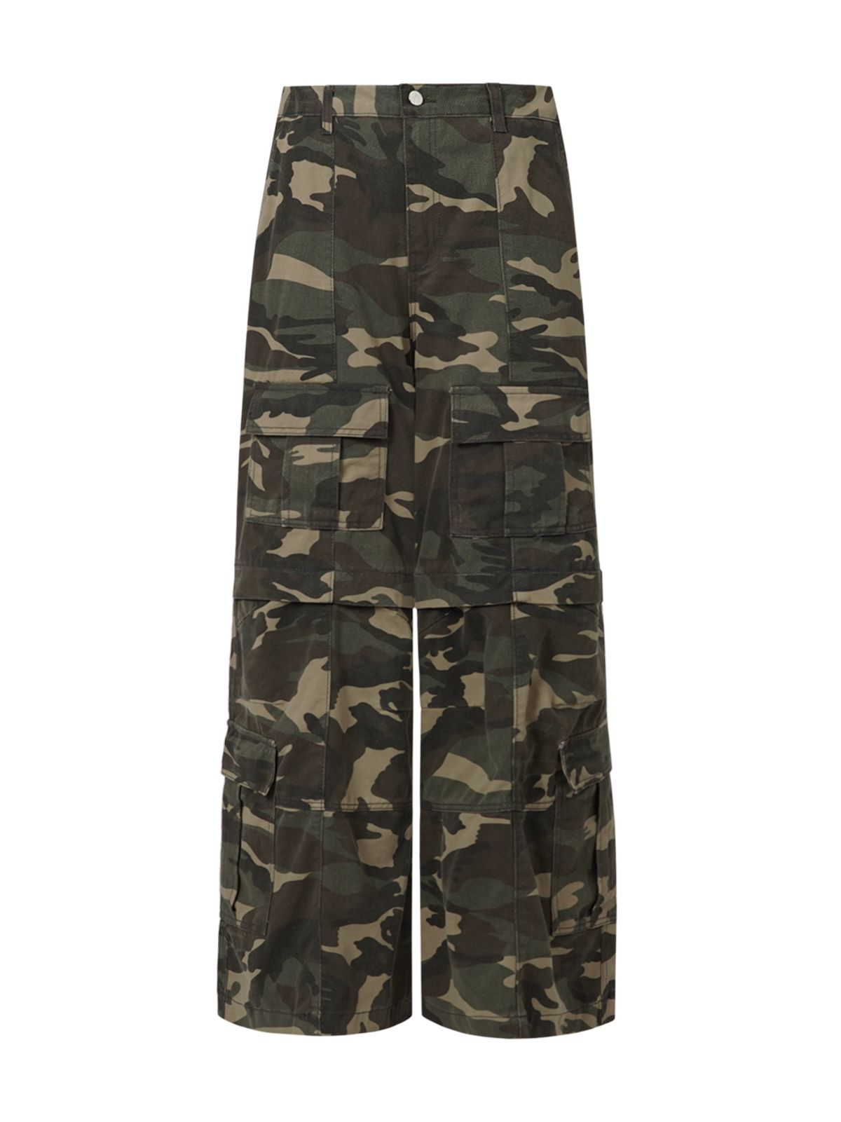 르렌느(LERENNE) Multi Pocket Cargo Flare Camo Pants - Camo